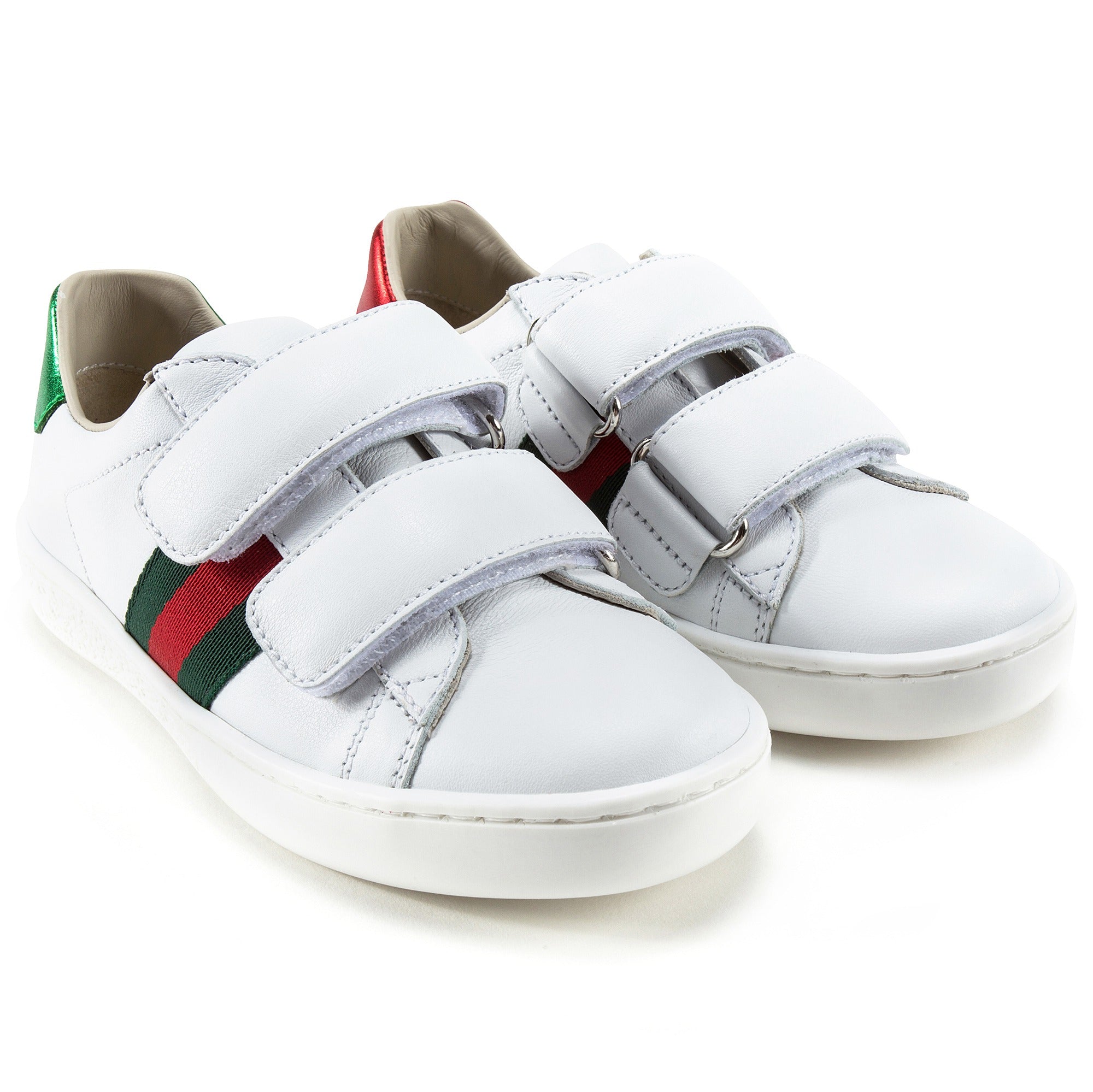 White Velcro Leather Board Shoes