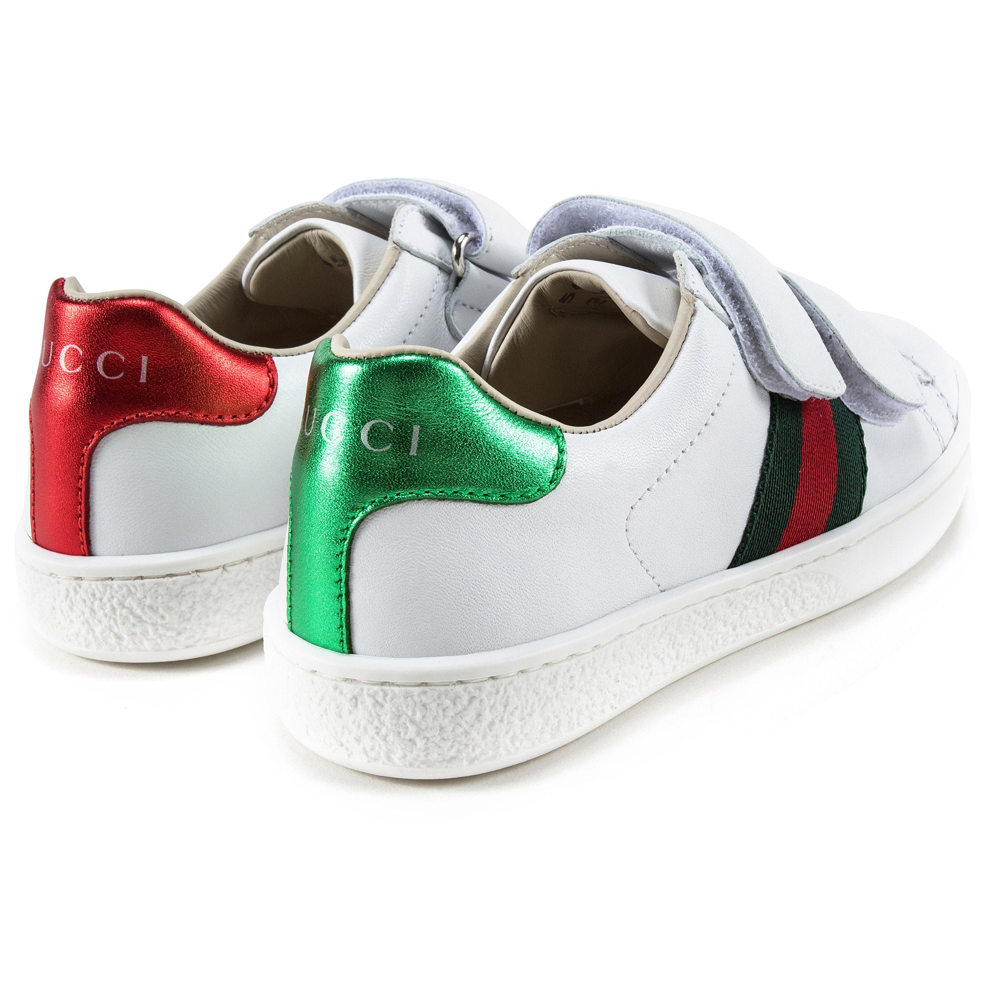White Velcro Leather Board Shoes