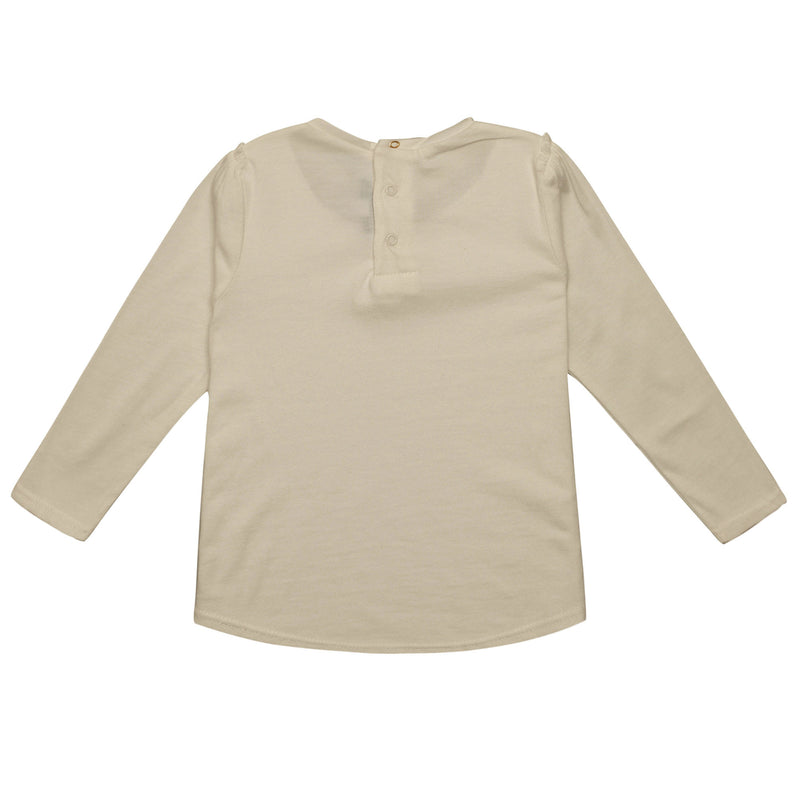 Baby Girls White Fancy Printed Trims Cotton T-Shirt - CÉMAROSE | Children's Fashion Store - 2