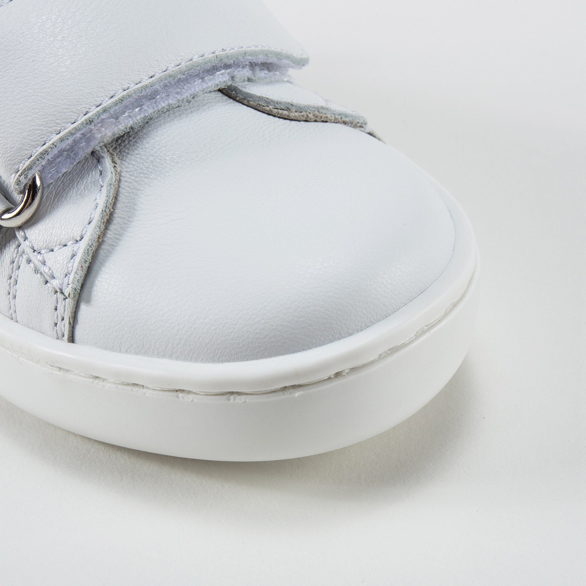 White Velcro Leather Board Shoes