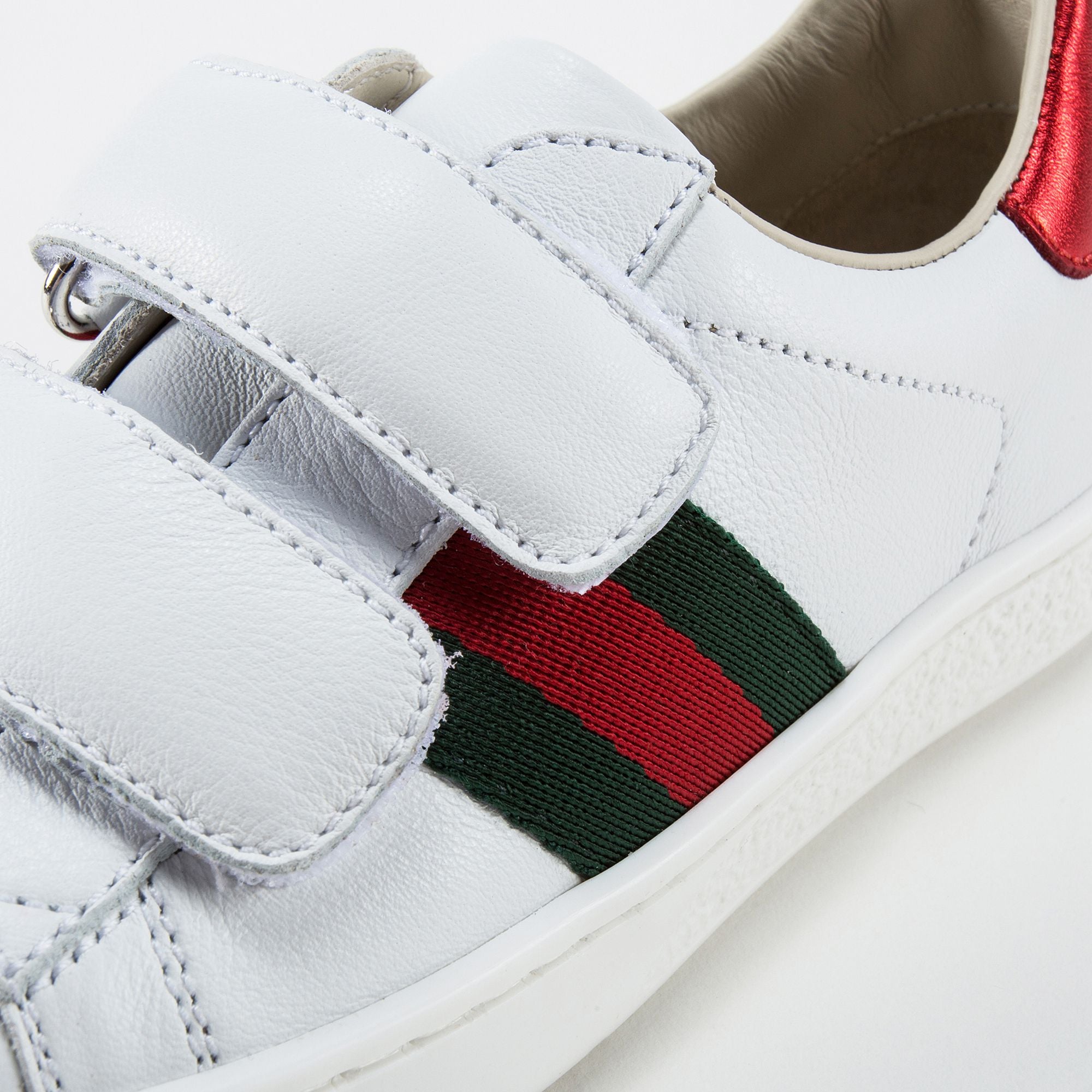 White Velcro Leather Board Shoes
