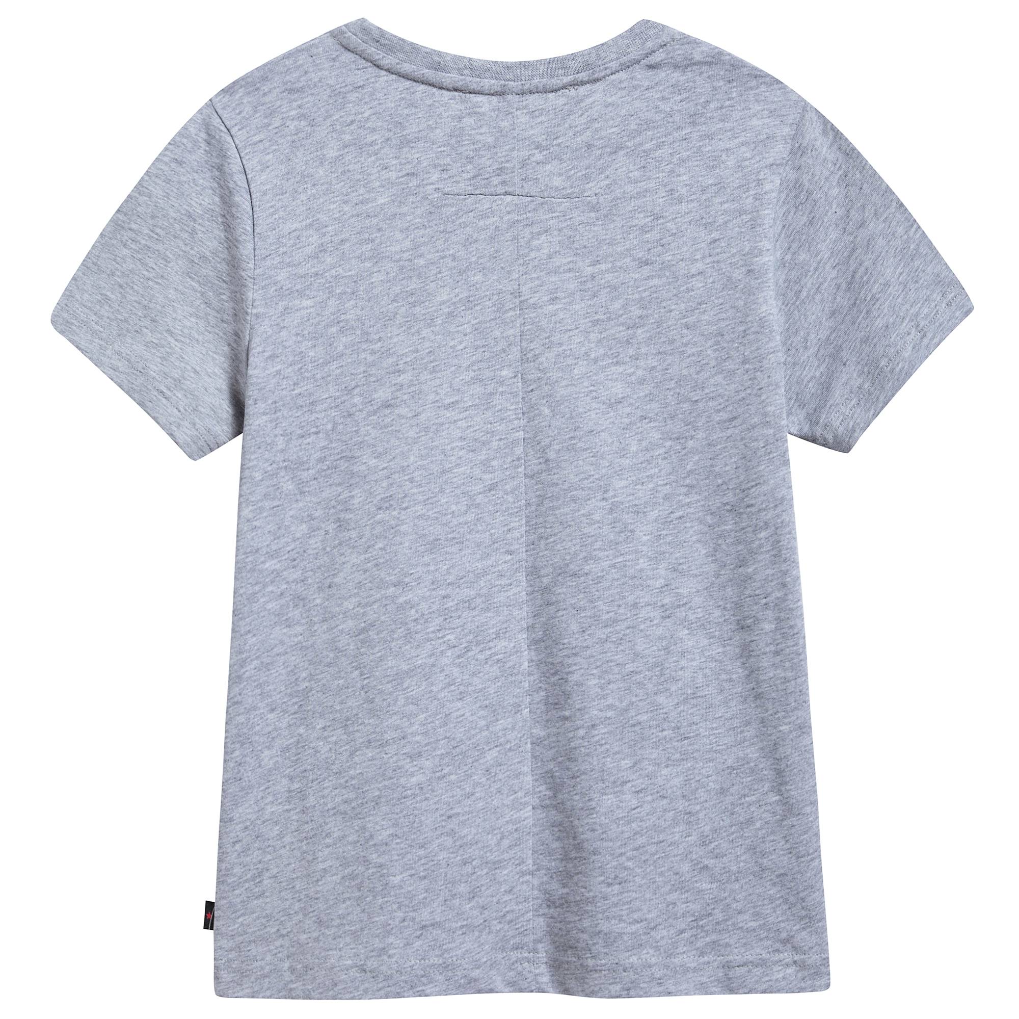 Boys Grey Dog Printed Cotton  T-shirt