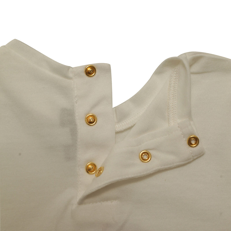 Baby Girls White Fancy Printed Trims Cotton T-Shirt - CÉMAROSE | Children's Fashion Store - 3