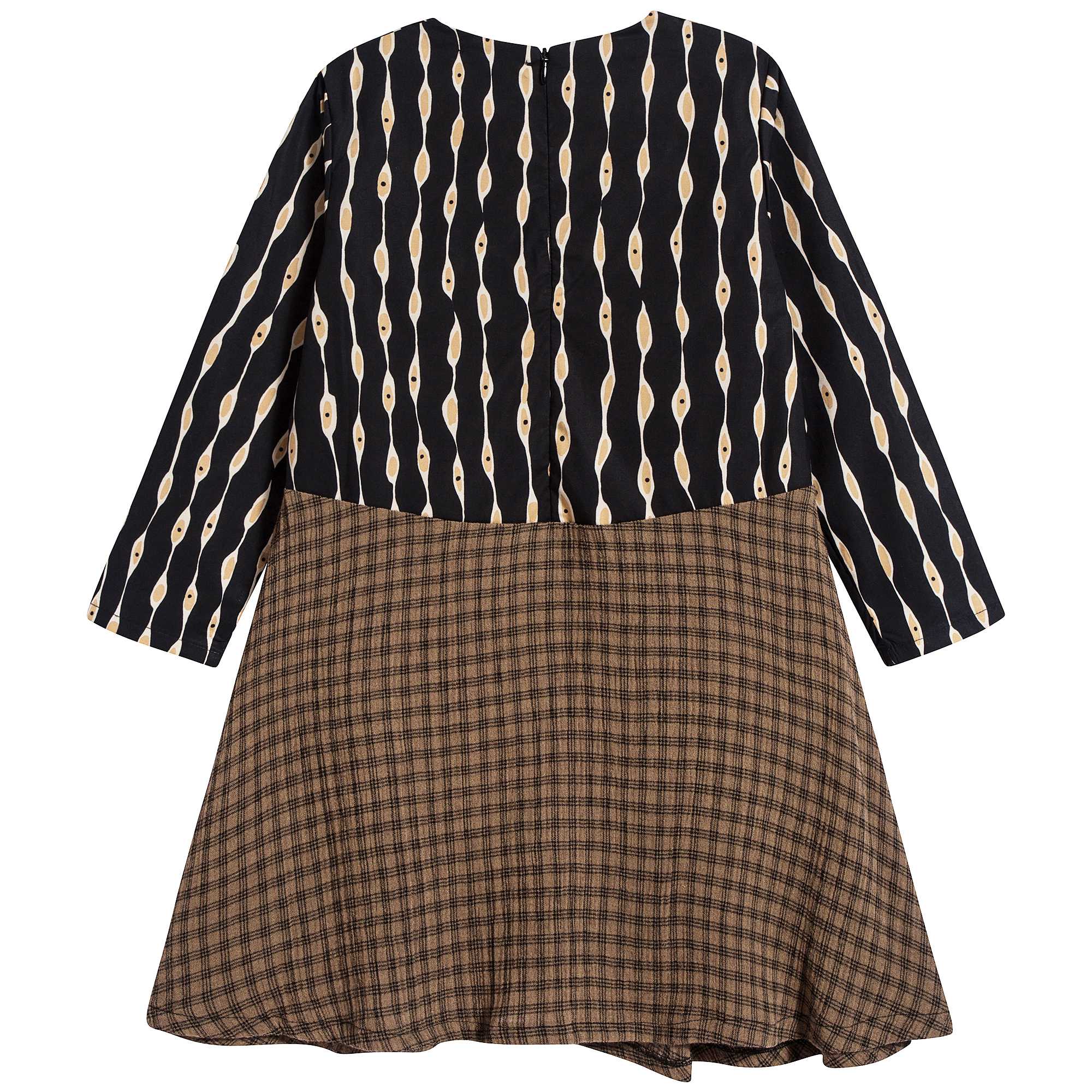 Girls Two Fabrics Dress