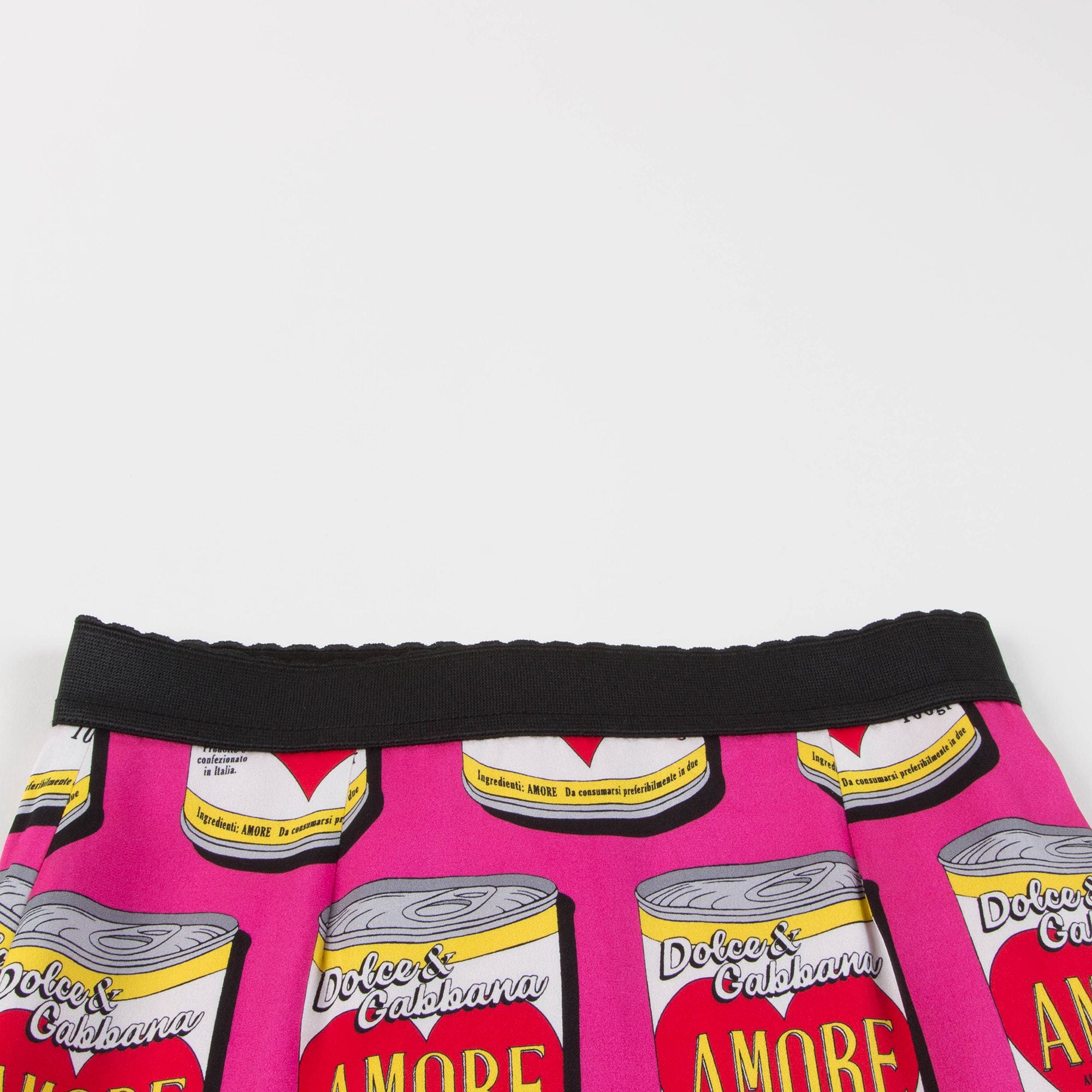 Girls Pink Cans Printed Skirt