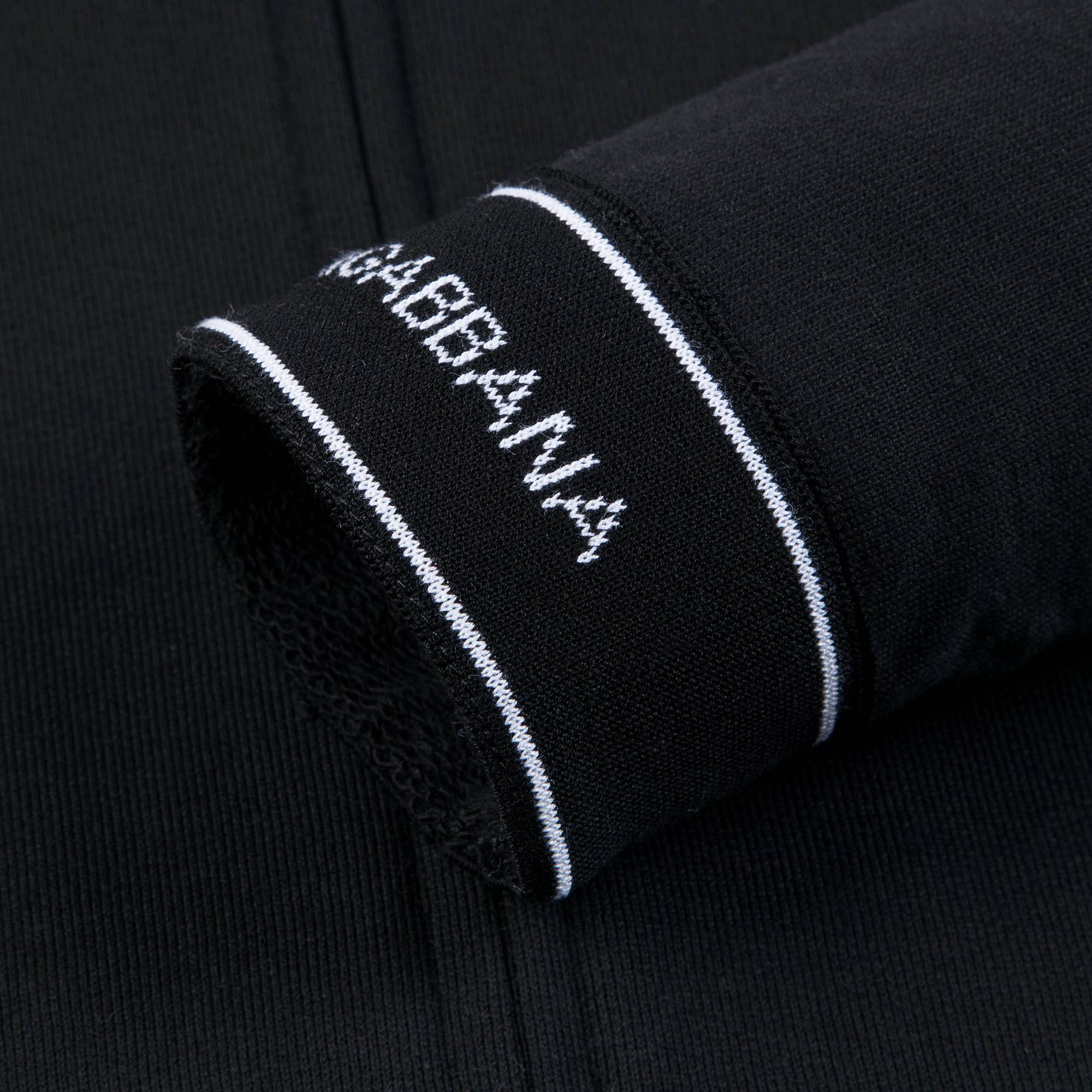 Girls Black Logo Cotton Zip-up Top