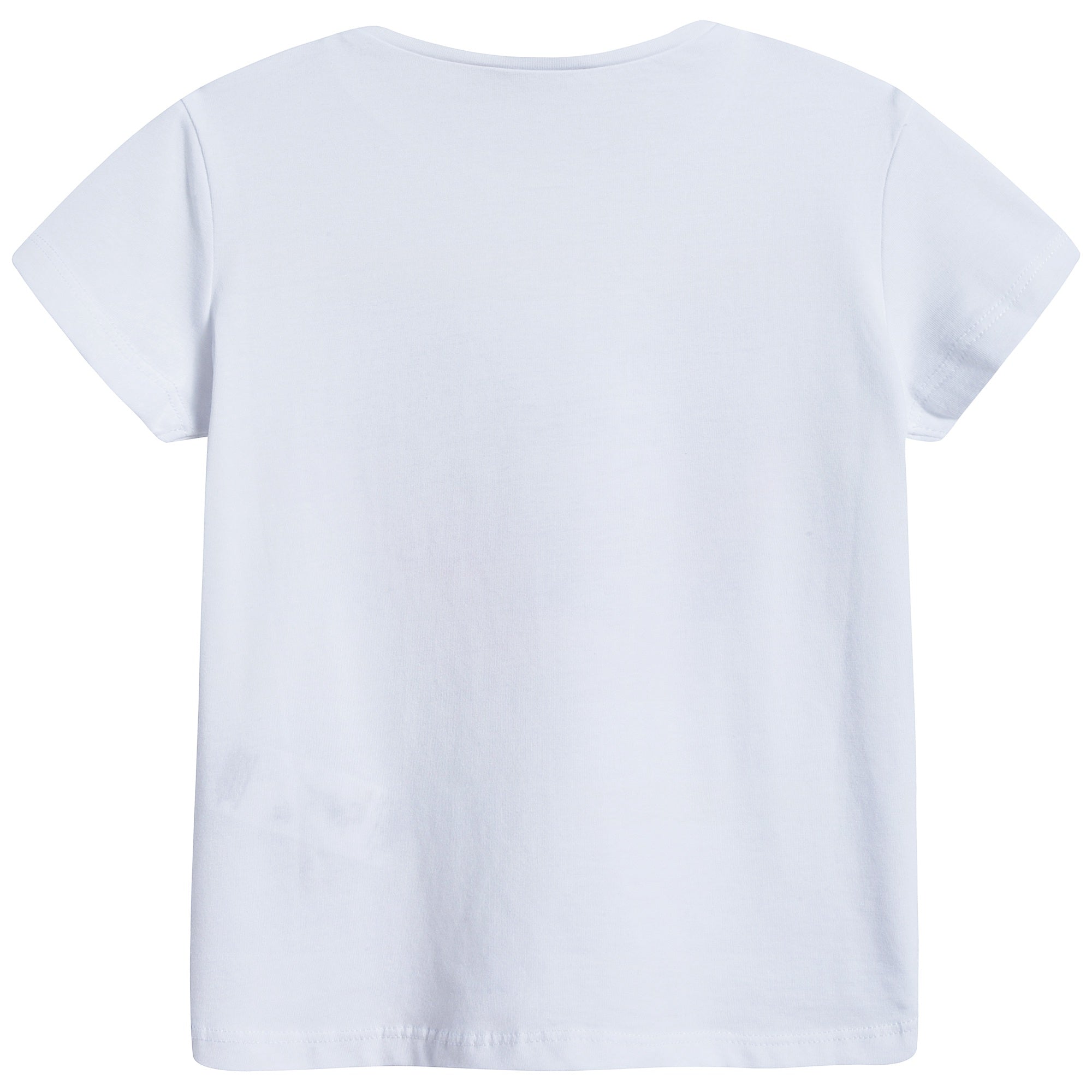 Girls White Tiger Cotton T-shirt