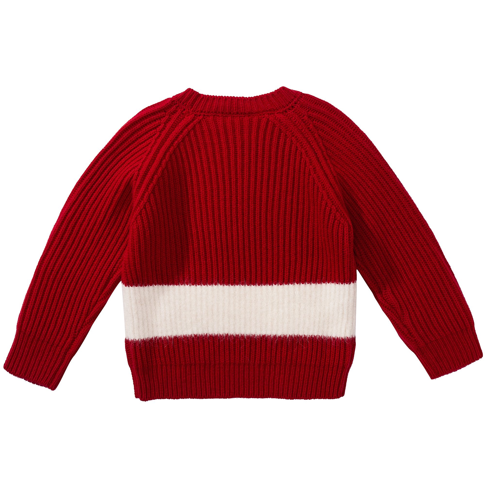 Girls Red & White Wool Sweater