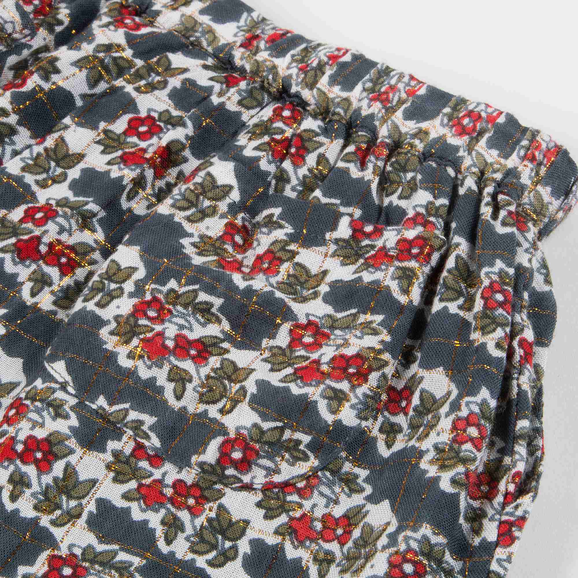 Girls Multicolor Indian Flowers Cotton Shorts