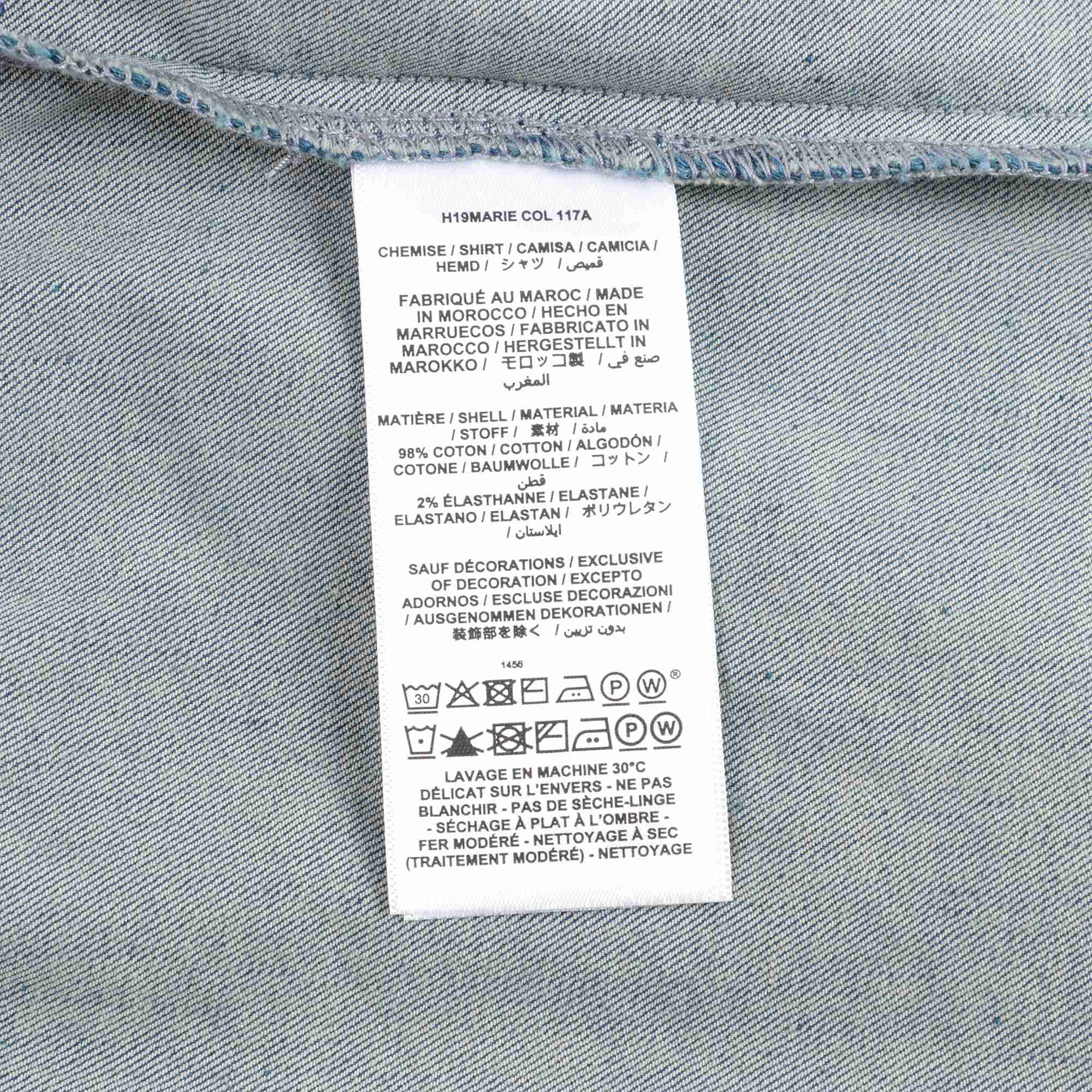 女童蓝色牛仔衬衫