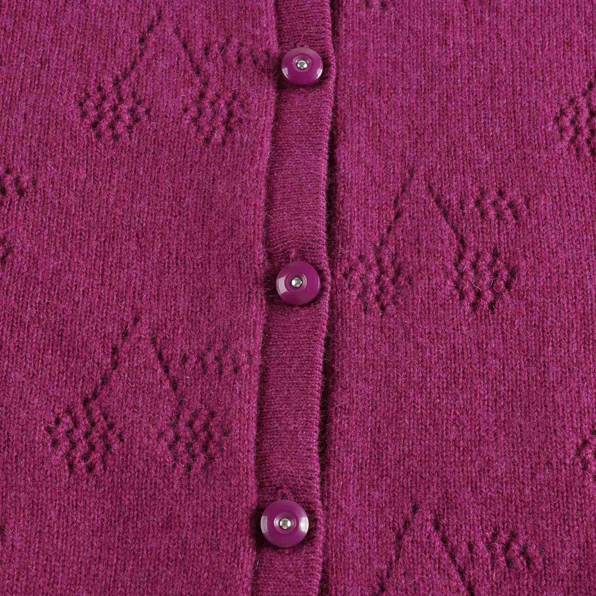 Girls Fuschia Logo Cashmere Cardigan