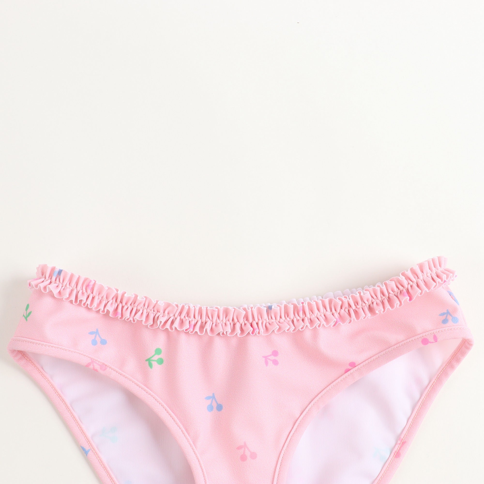 女童粉色碎花泳衣