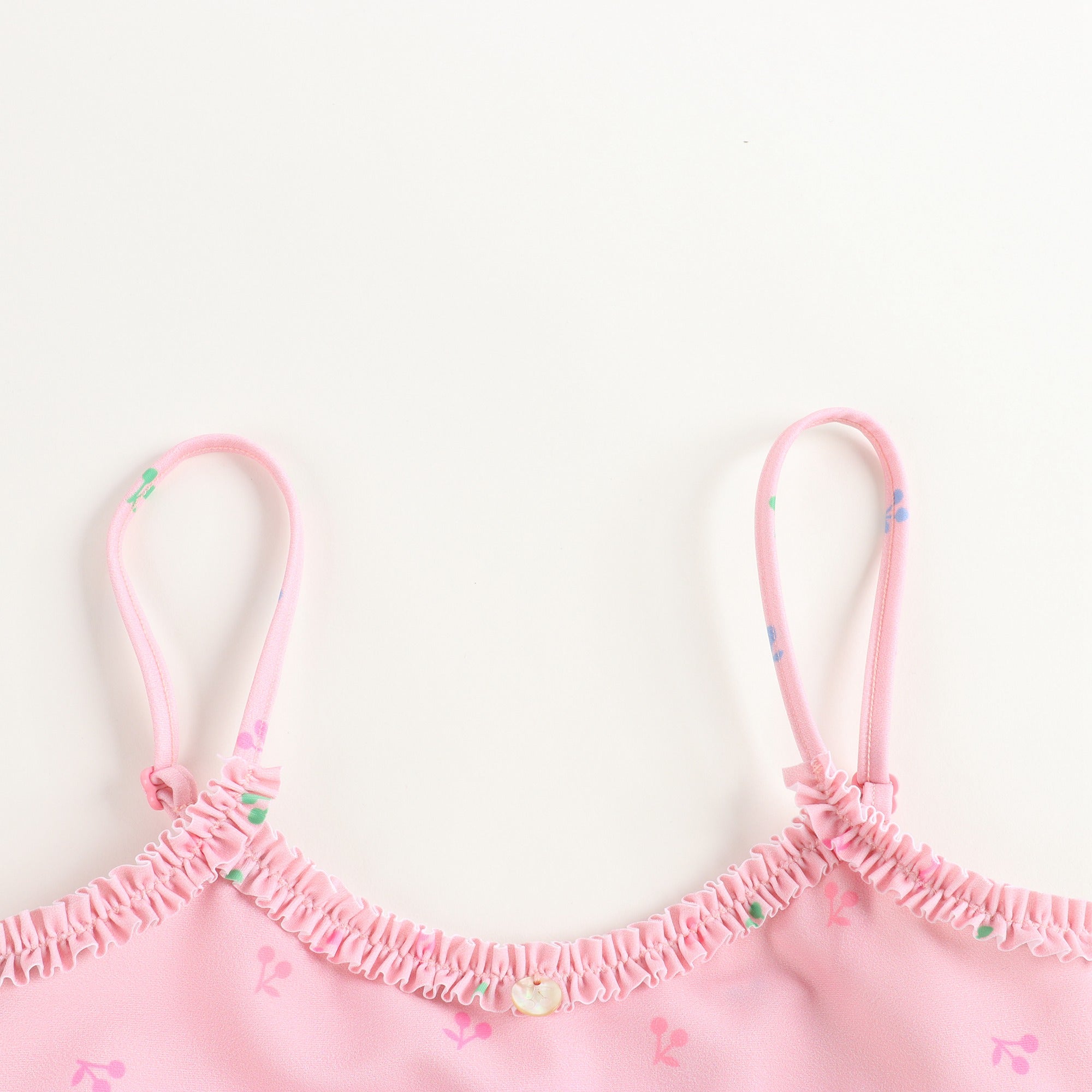 女童粉色碎花泳衣
