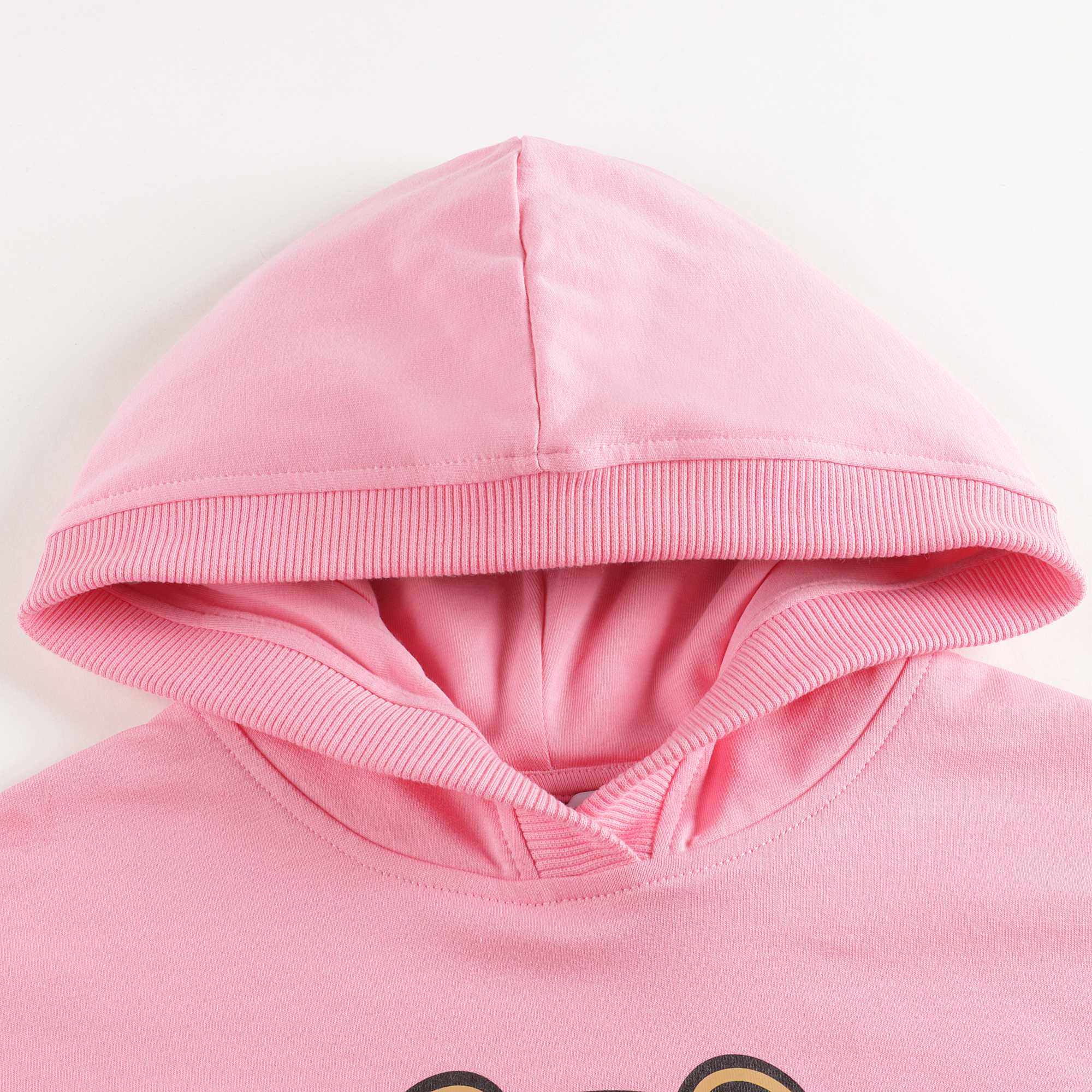 Girls Pink Logo Cotton Sweatshirt