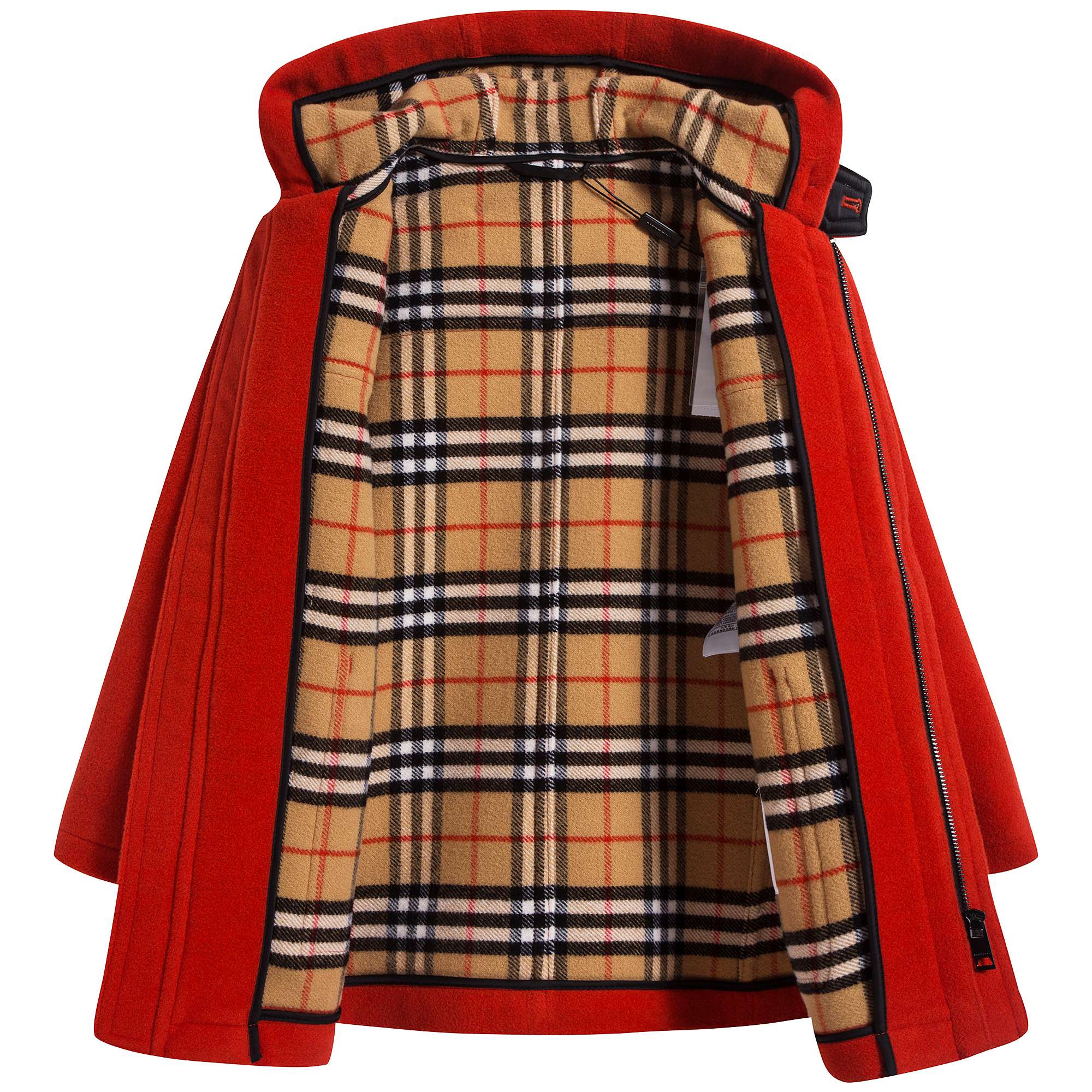 Girls Orange Red Wool Coat
