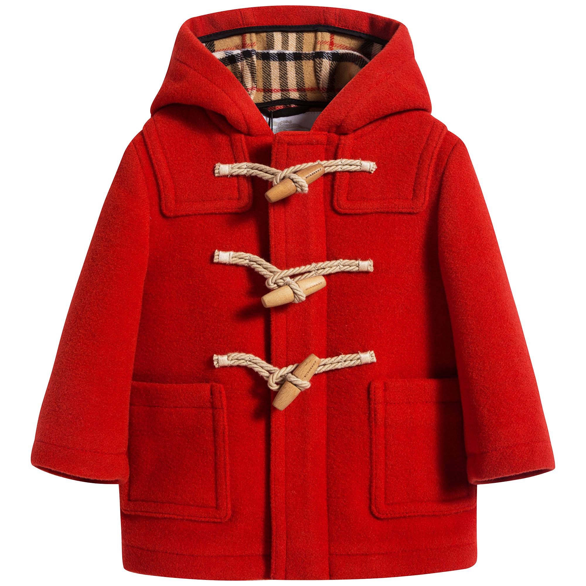 Baby Girls Orange Red Wool Coat