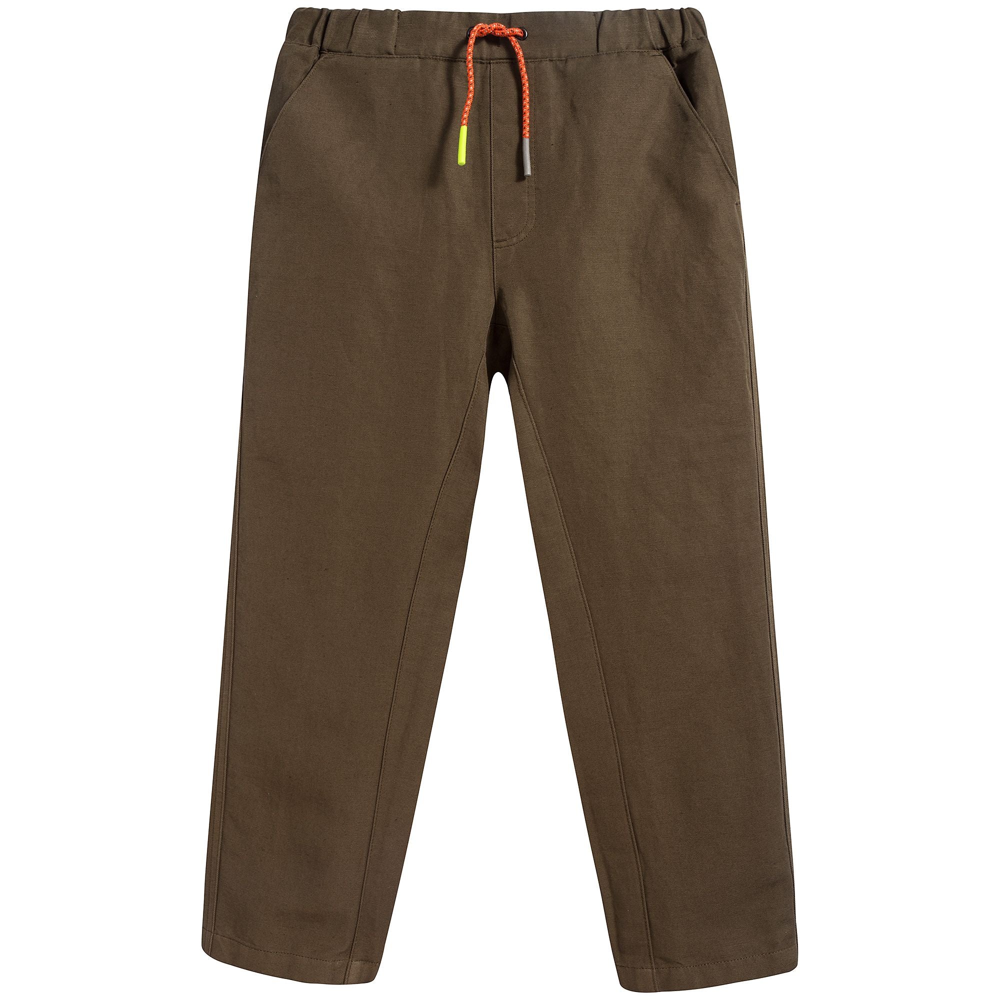 Boys Olive Cotton Trousers