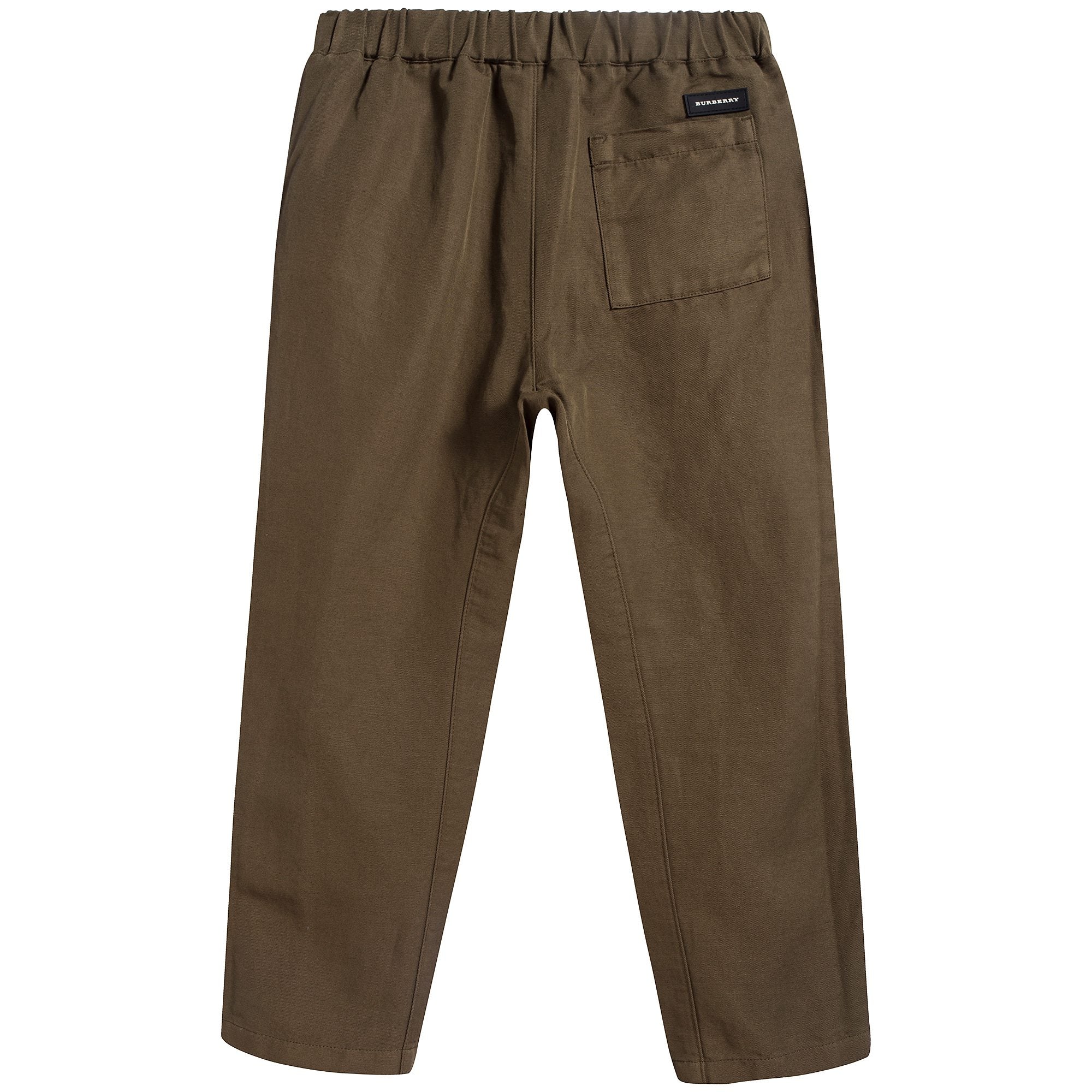 Boys Olive Cotton Trousers