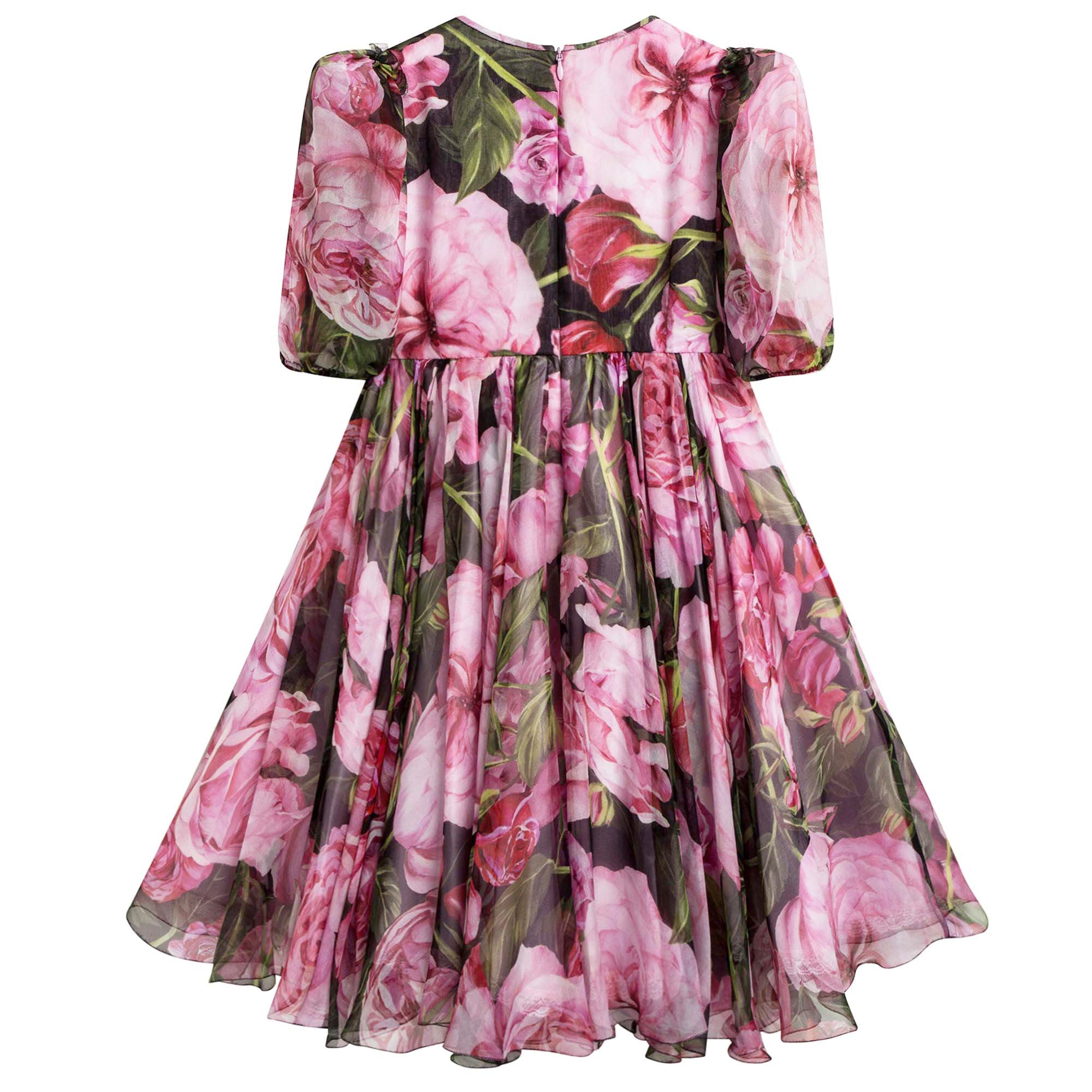 Girls Pink 'Rose Bianco' Brocade Dress