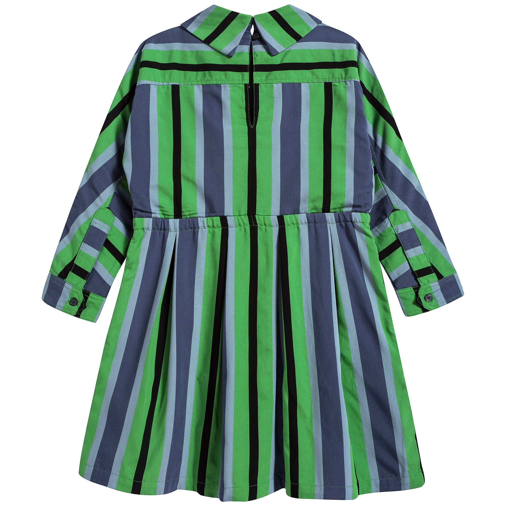 Girls Green Striped Dress