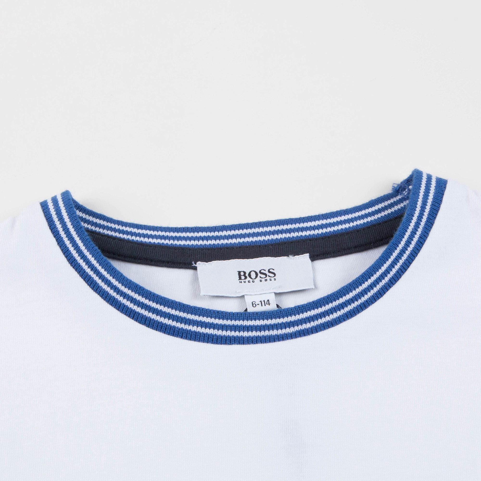 Boys White & Blue Logo Cotton Set