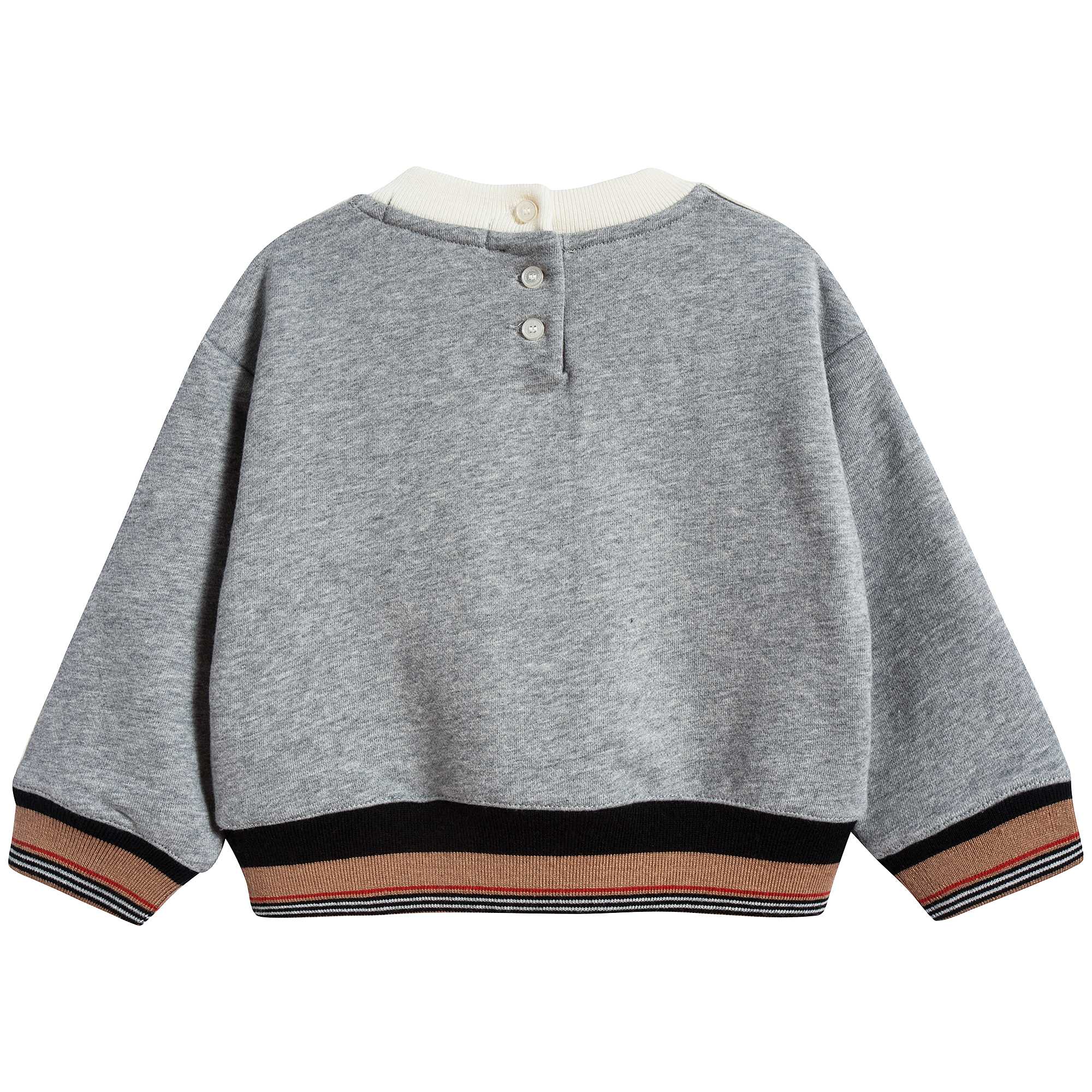 Baby Boys Grey Melange Cotton Sweatshirt