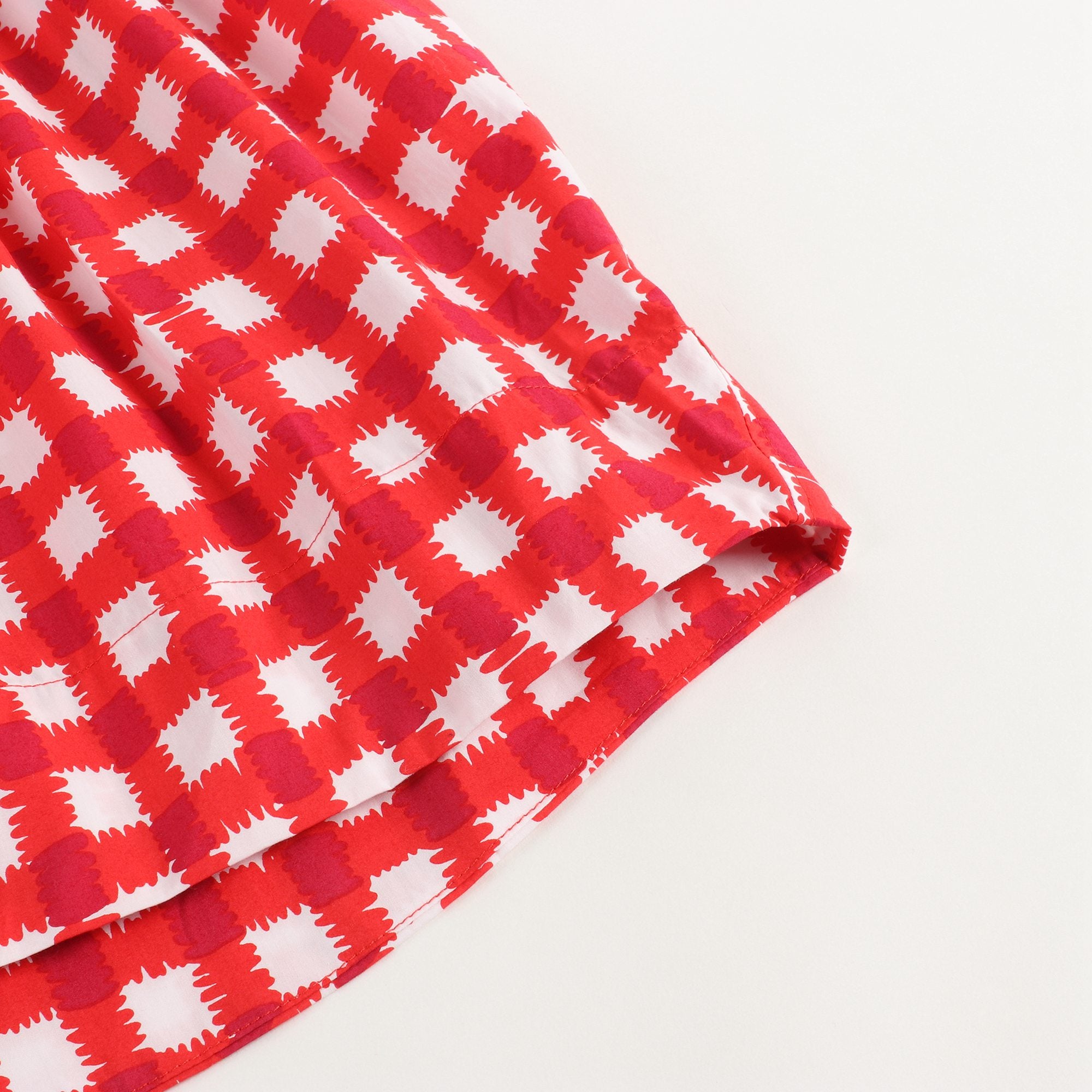 Girls Red Check Cotton Dress