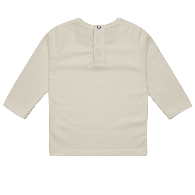 Baby Boys White Fancy Printed Trims Cotton T-Shirt - CÉMAROSE | Children's Fashion Store - 2