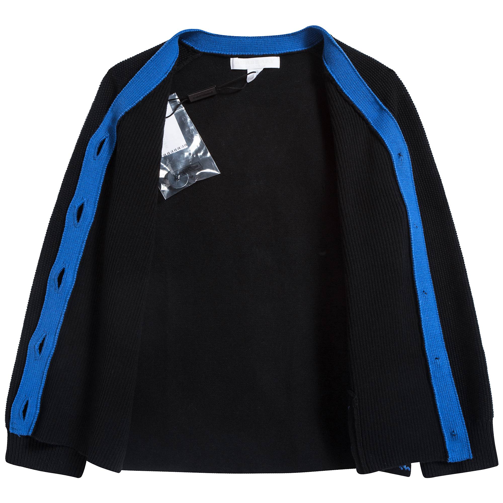 Girls Black Cotton Cardigan