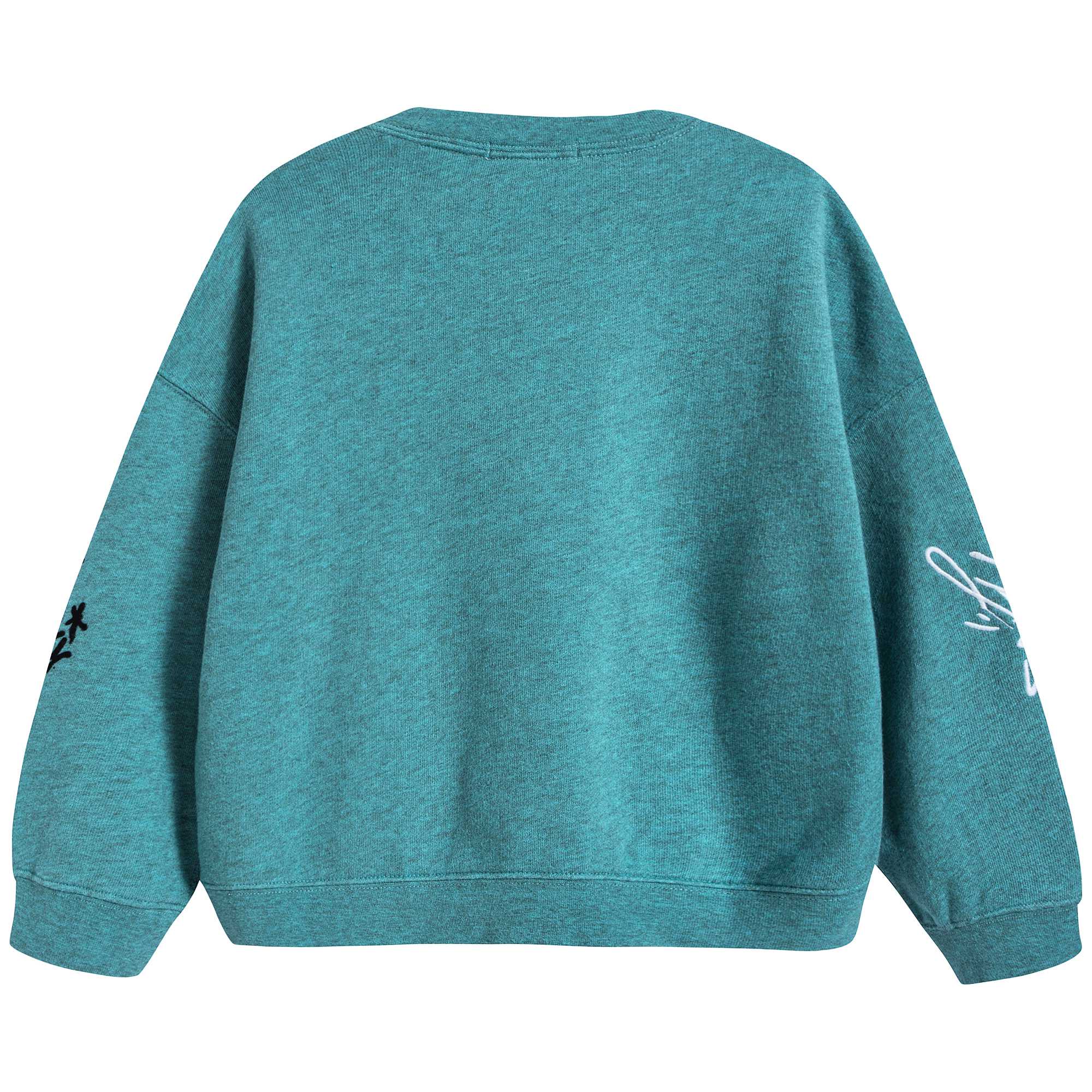 Girls Turquoise Cotton Sweatshirt