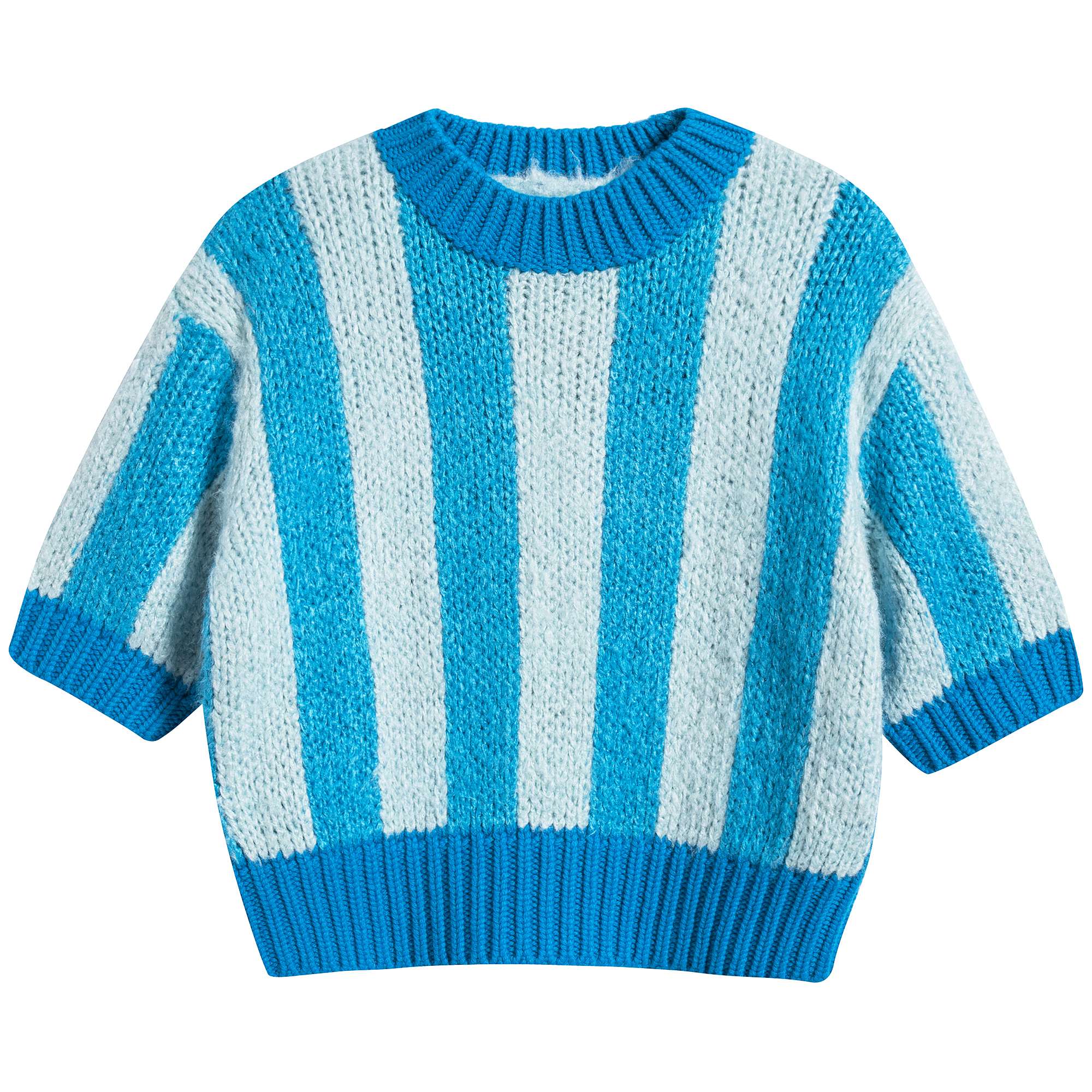 Girls Bright Blue Tussah Silk Sweater