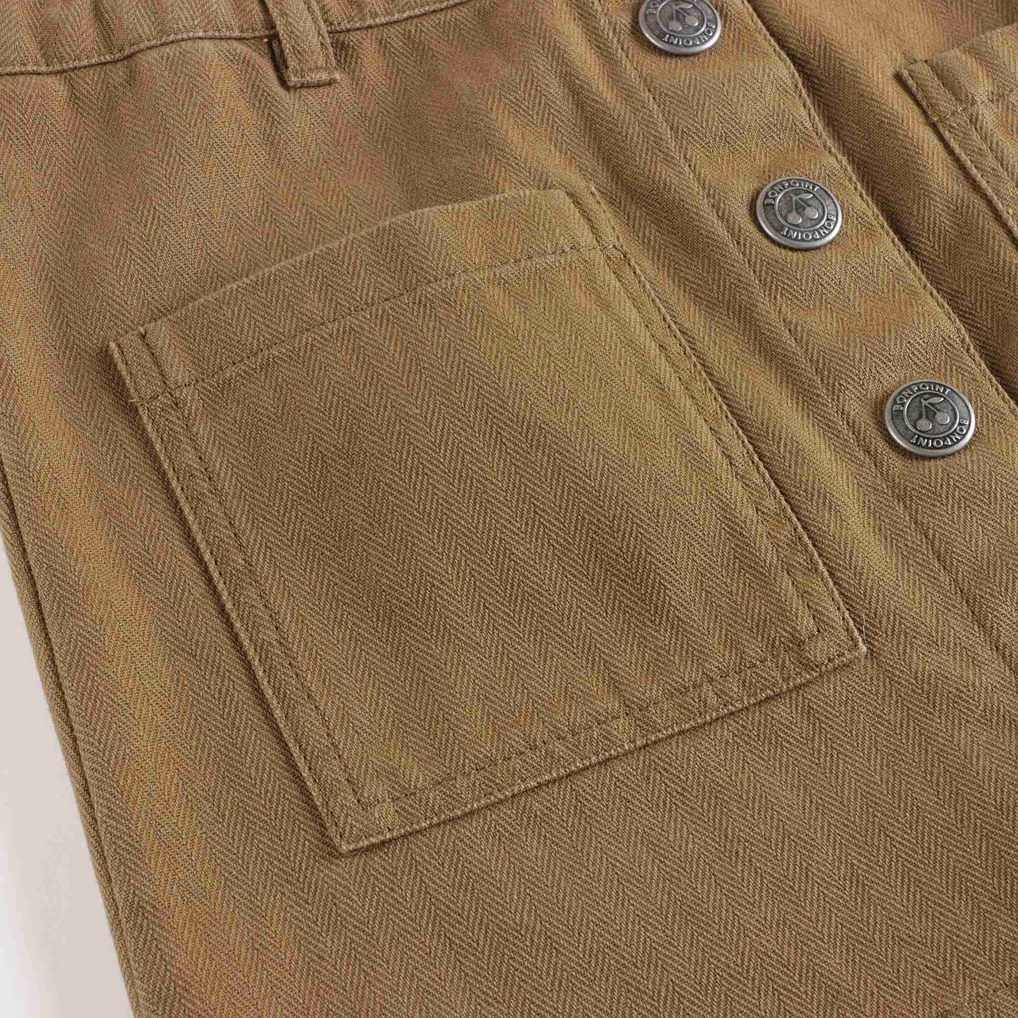 Girls Khaki Cotton Skirt