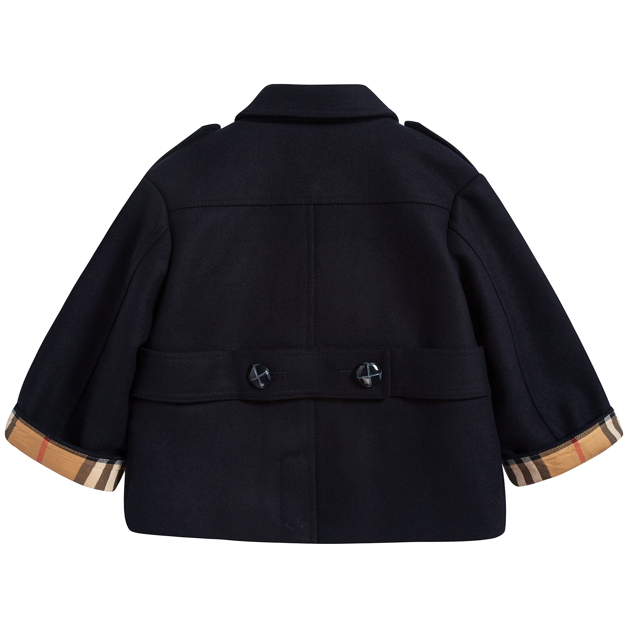 Baby Girls Navy Virgin Wool Coat