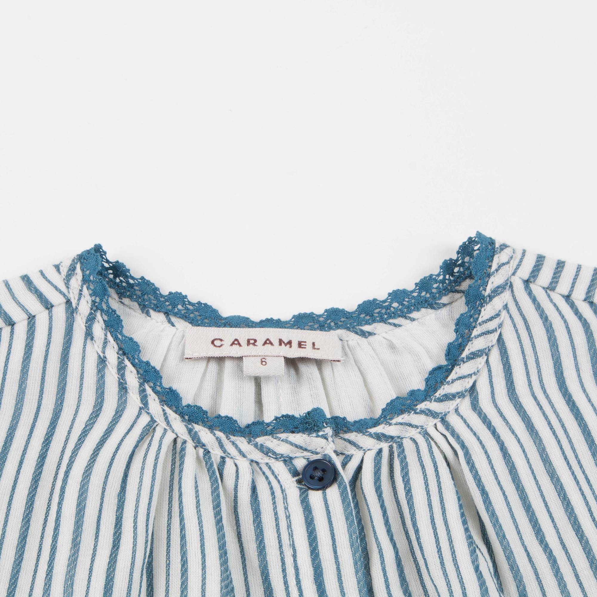 Boys & Girls Blue Stripe Cotton Woven Bloues