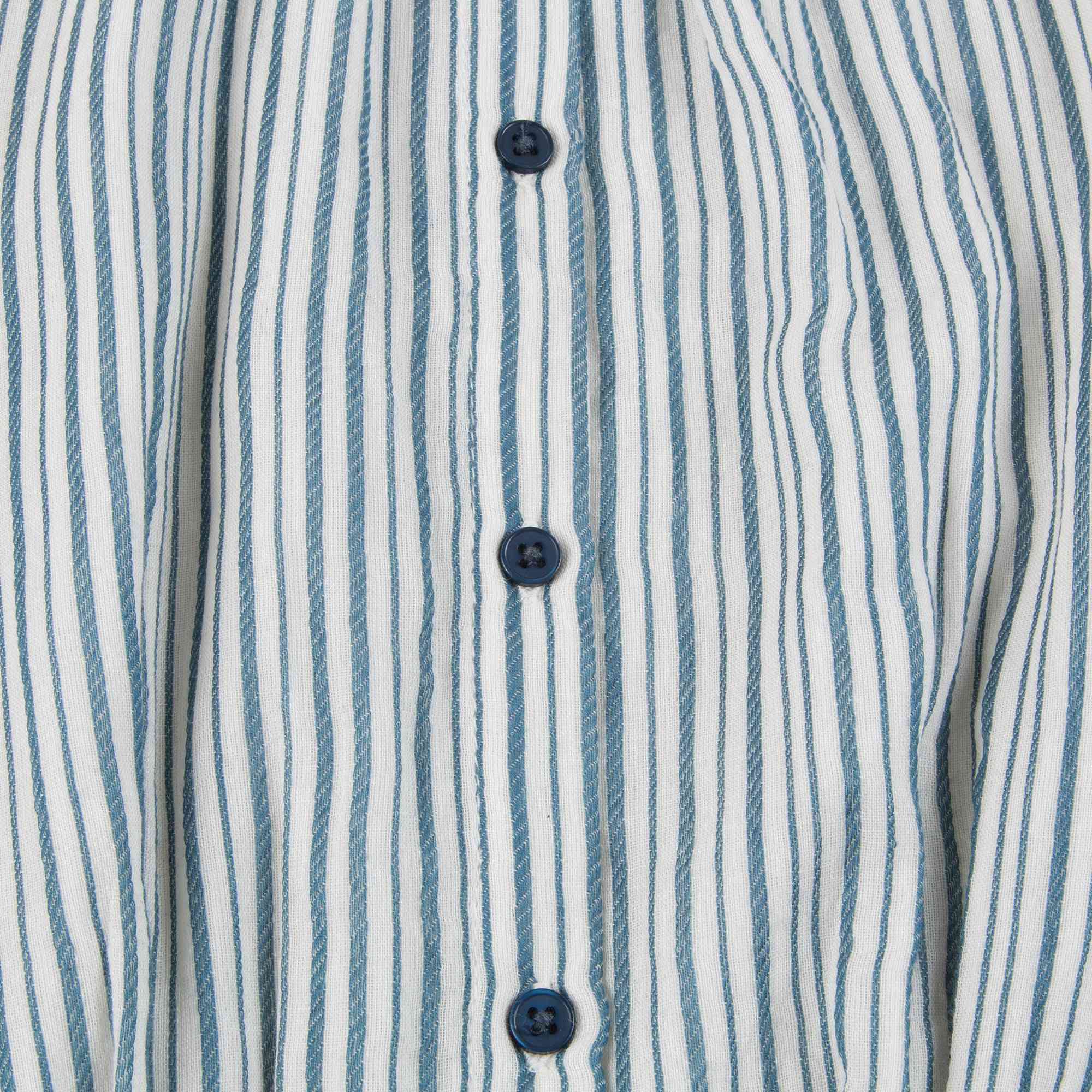 Boys & Girls Blue Stripe Cotton Woven Bloues