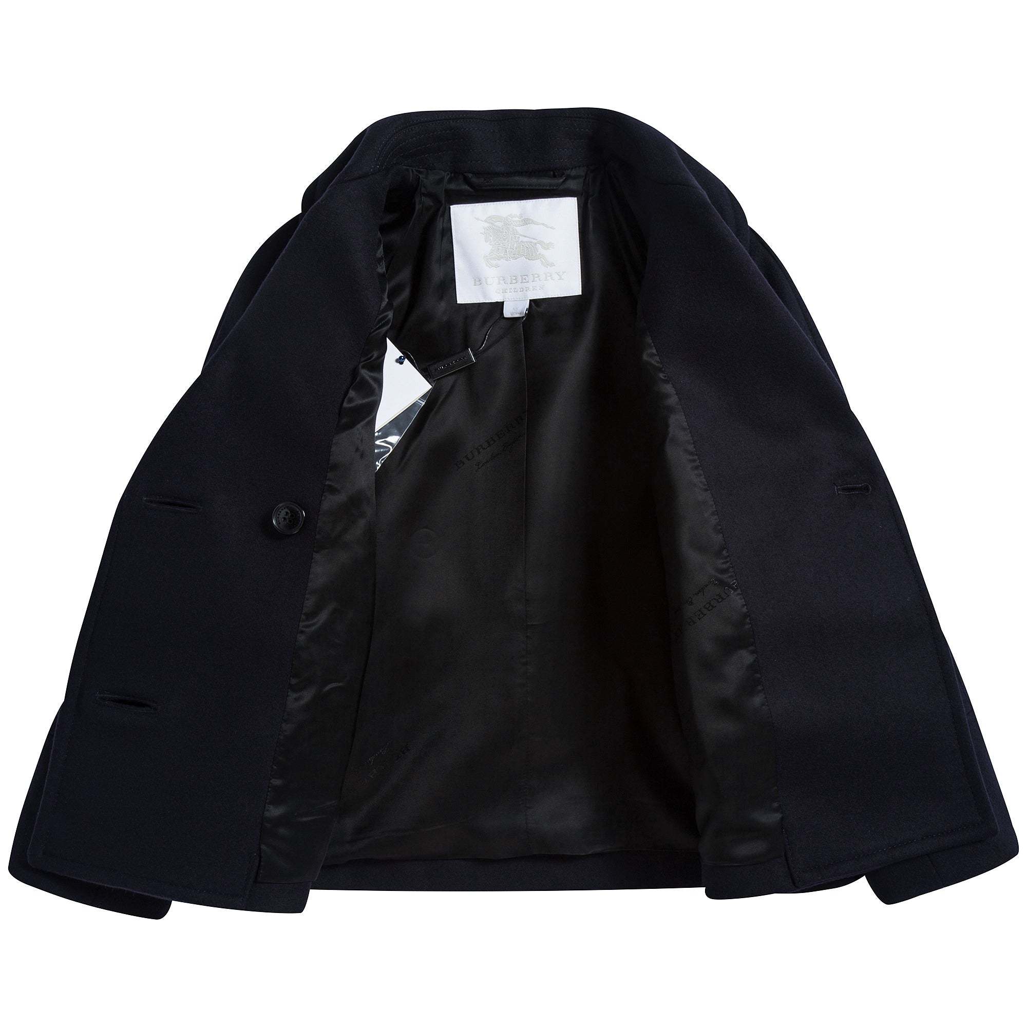 Girls Navy Virgin Wool Coat
