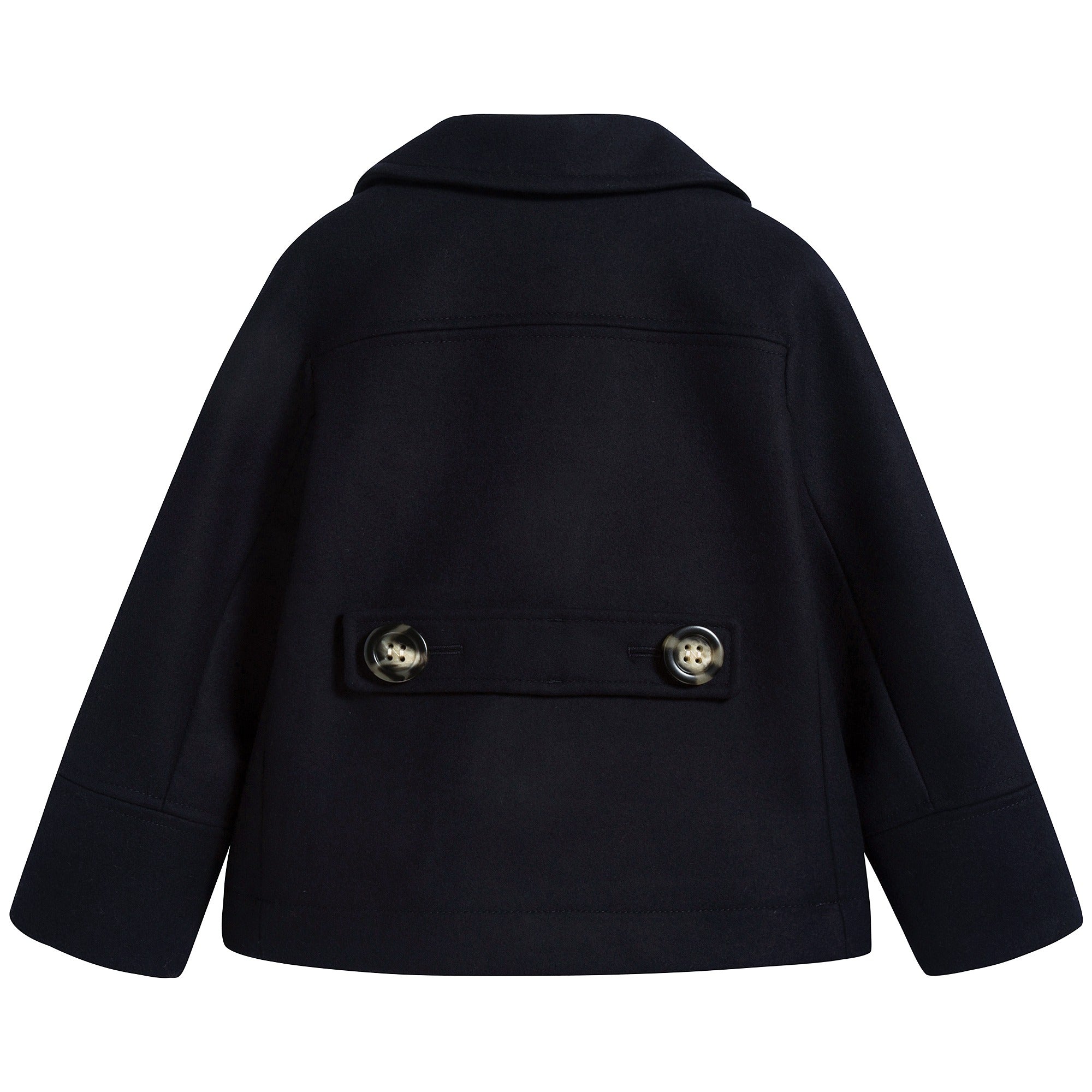 Girls Navy Virgin Wool Coat