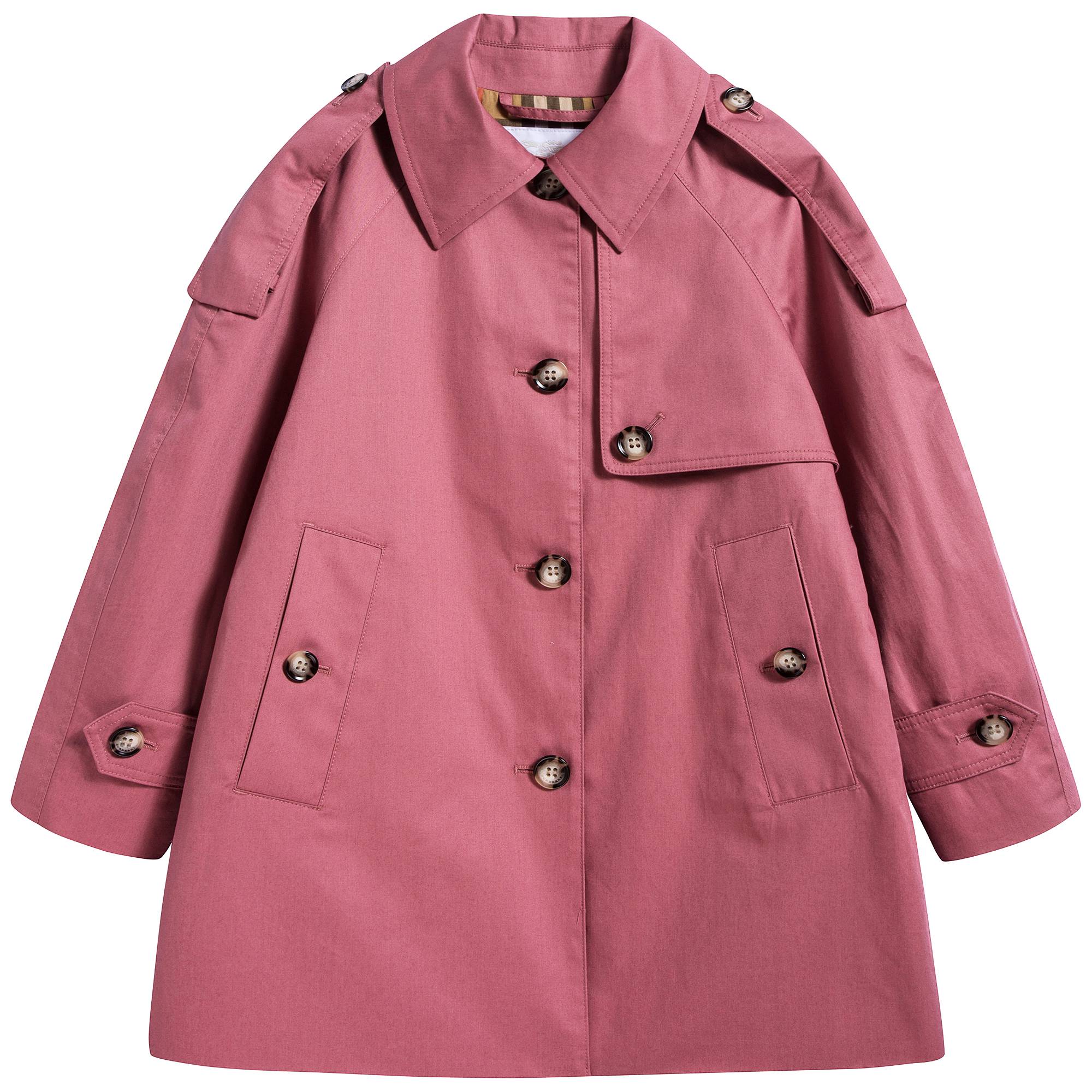 Girls Rose Pink Cotton Coat