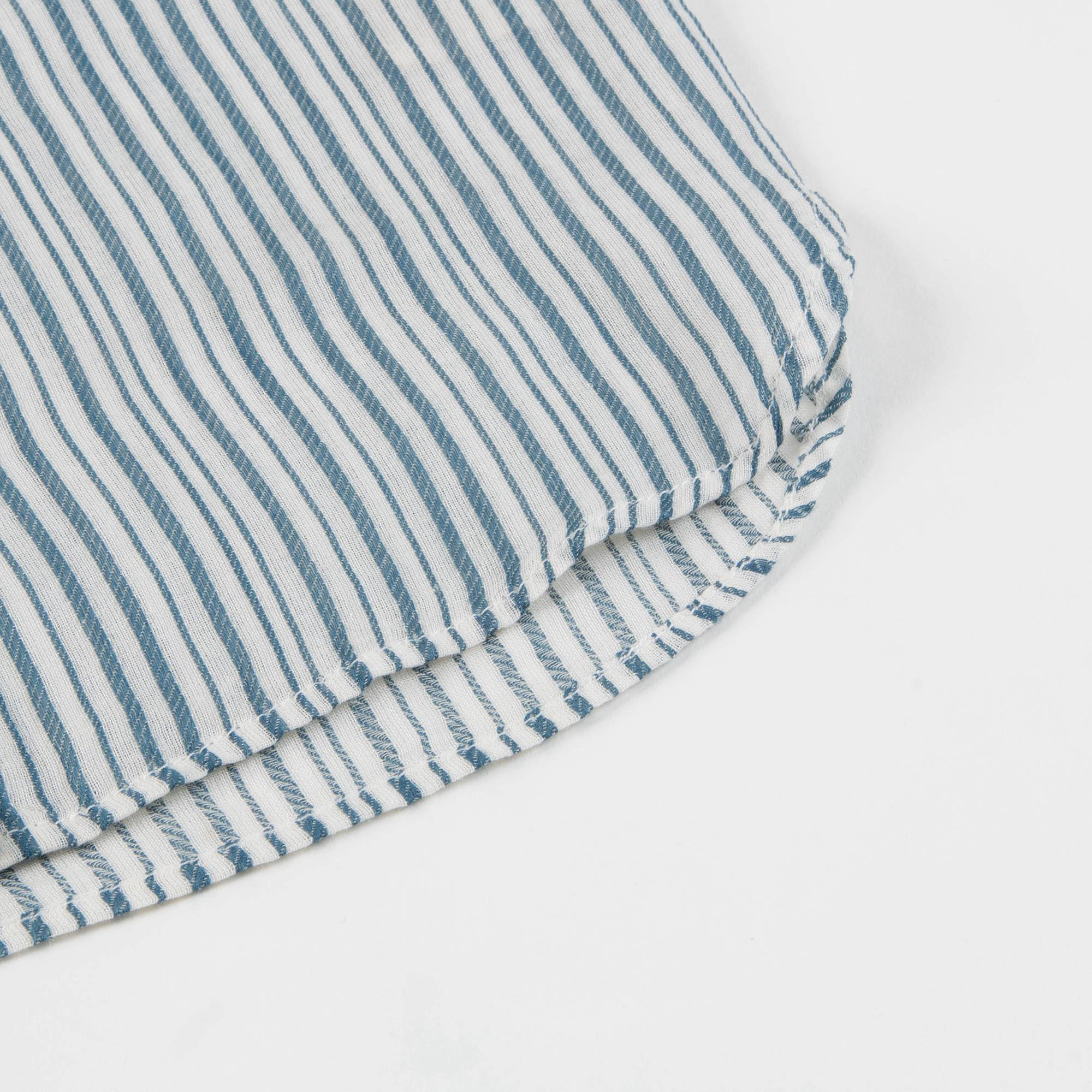 Baby Boys Blue Stripe Cotton Woven T-shirt