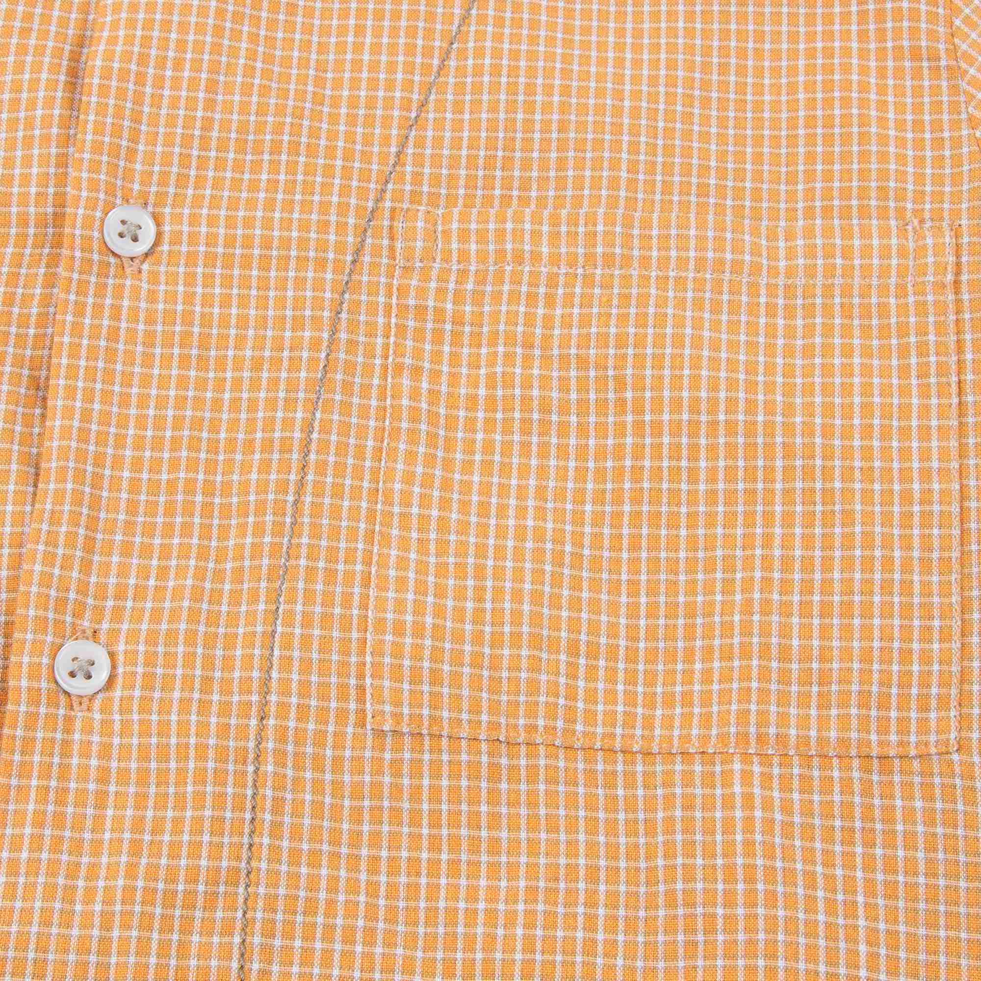 Boys Orange Microcheck Cotton Woven T-shirt