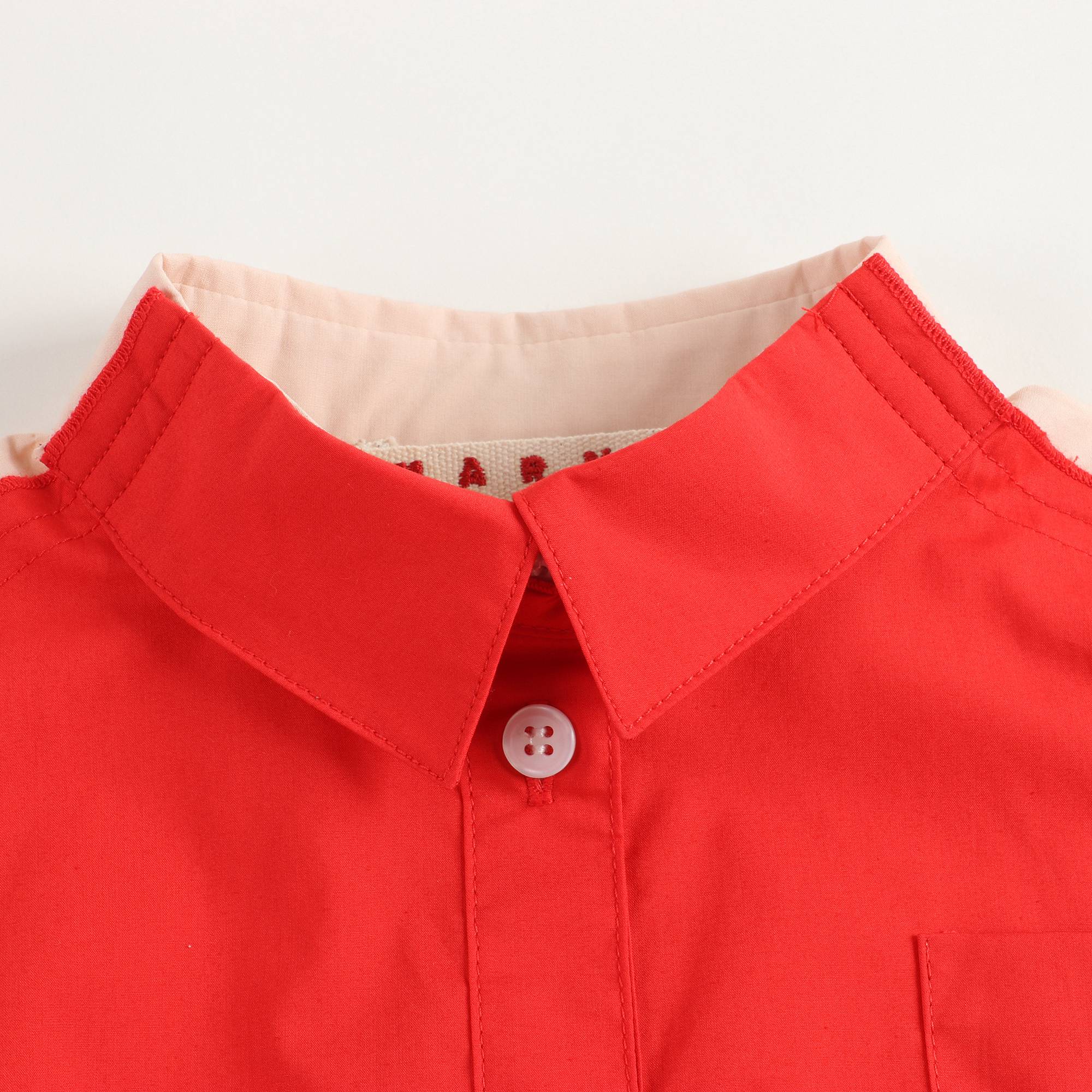 Girls Cream Pink Cotton Shirt
