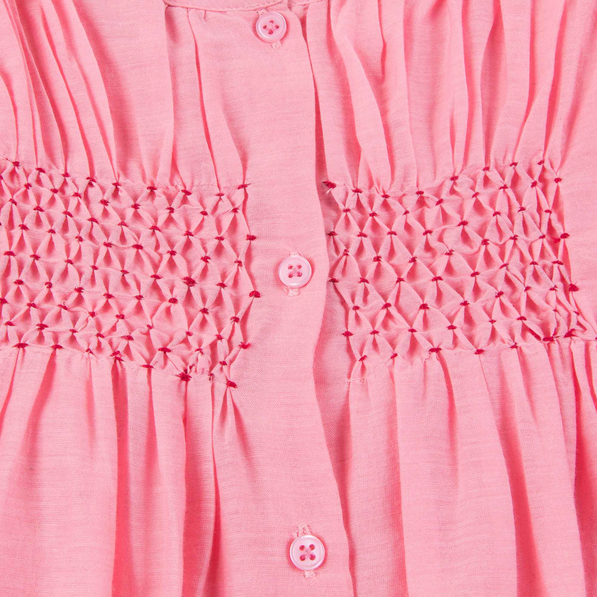 Baby Girls Candy Pink Cotton Woven Dress