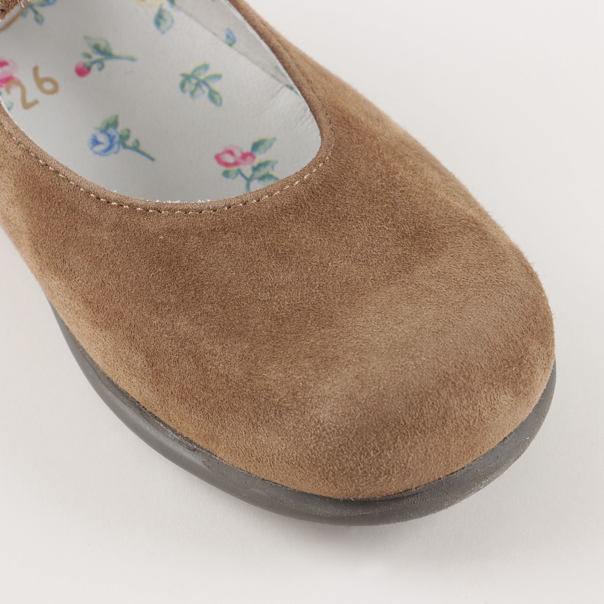 Girls Brown Leather Flat Shoes
