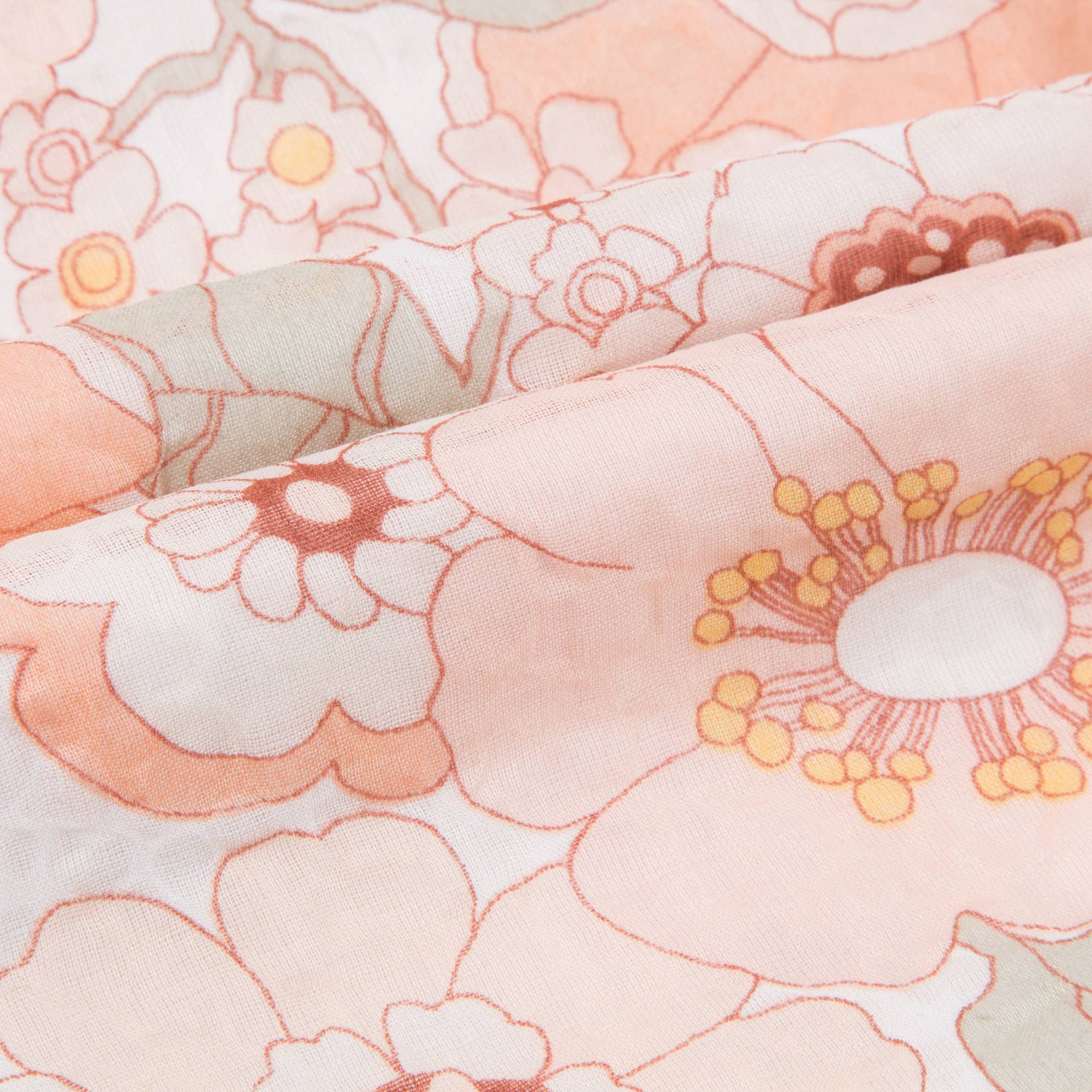 Girls Rose Kaki Floral Cotton Blouse