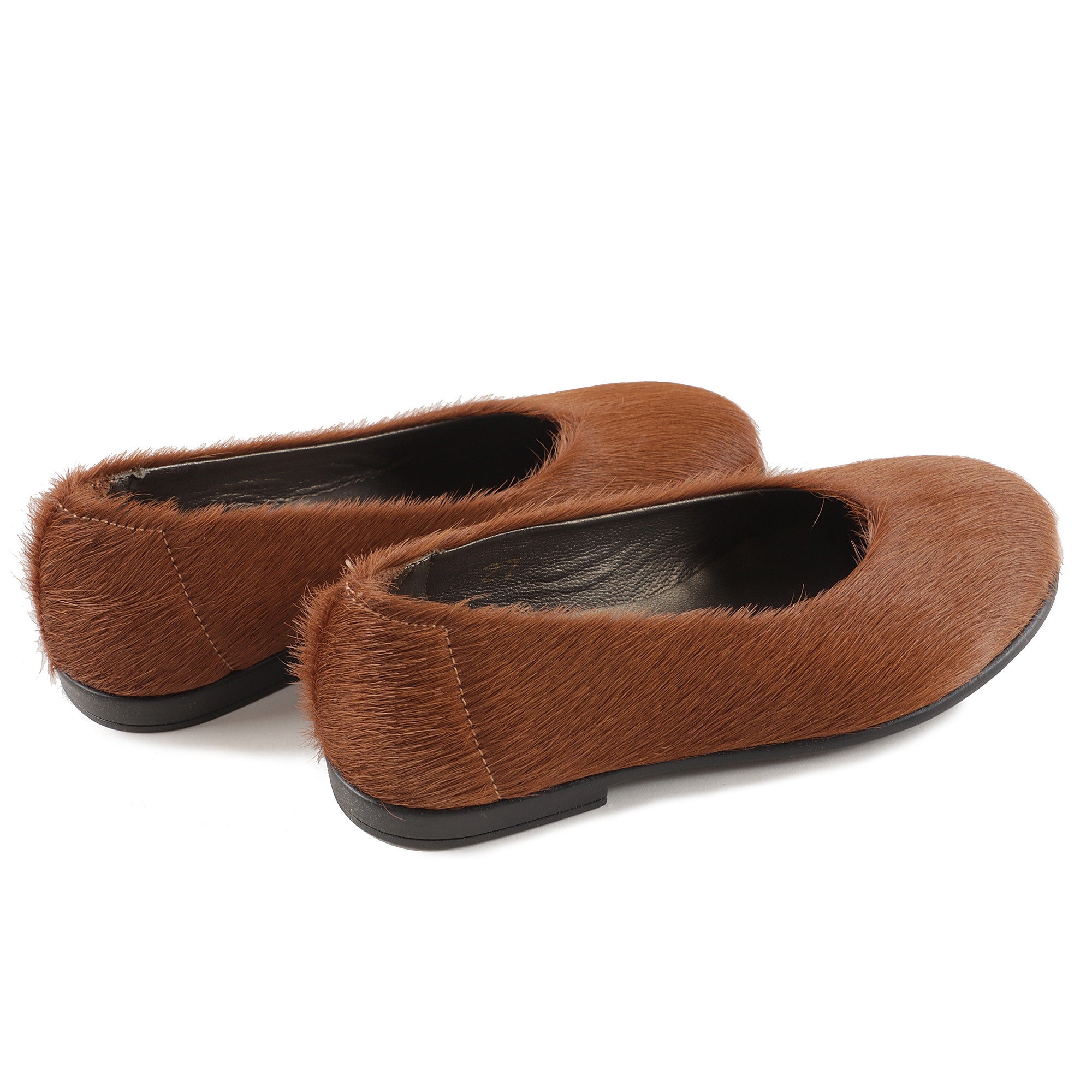 Girls Brown Leather Flat Shoes