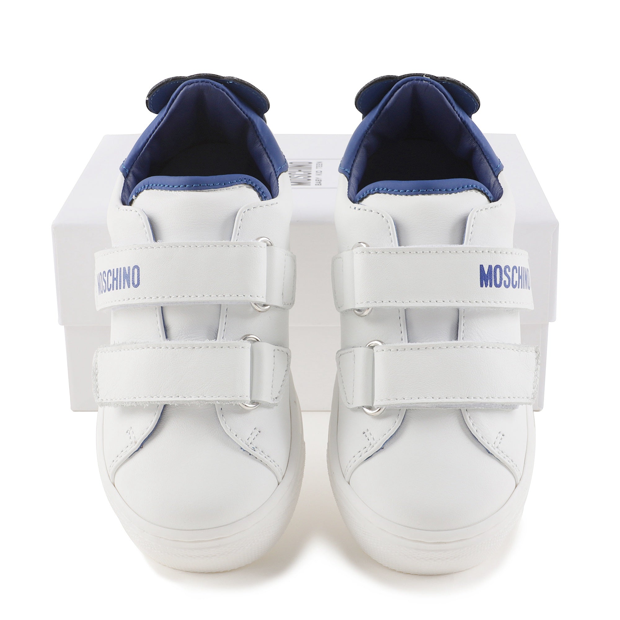 Boys White Logo Leather Shoes