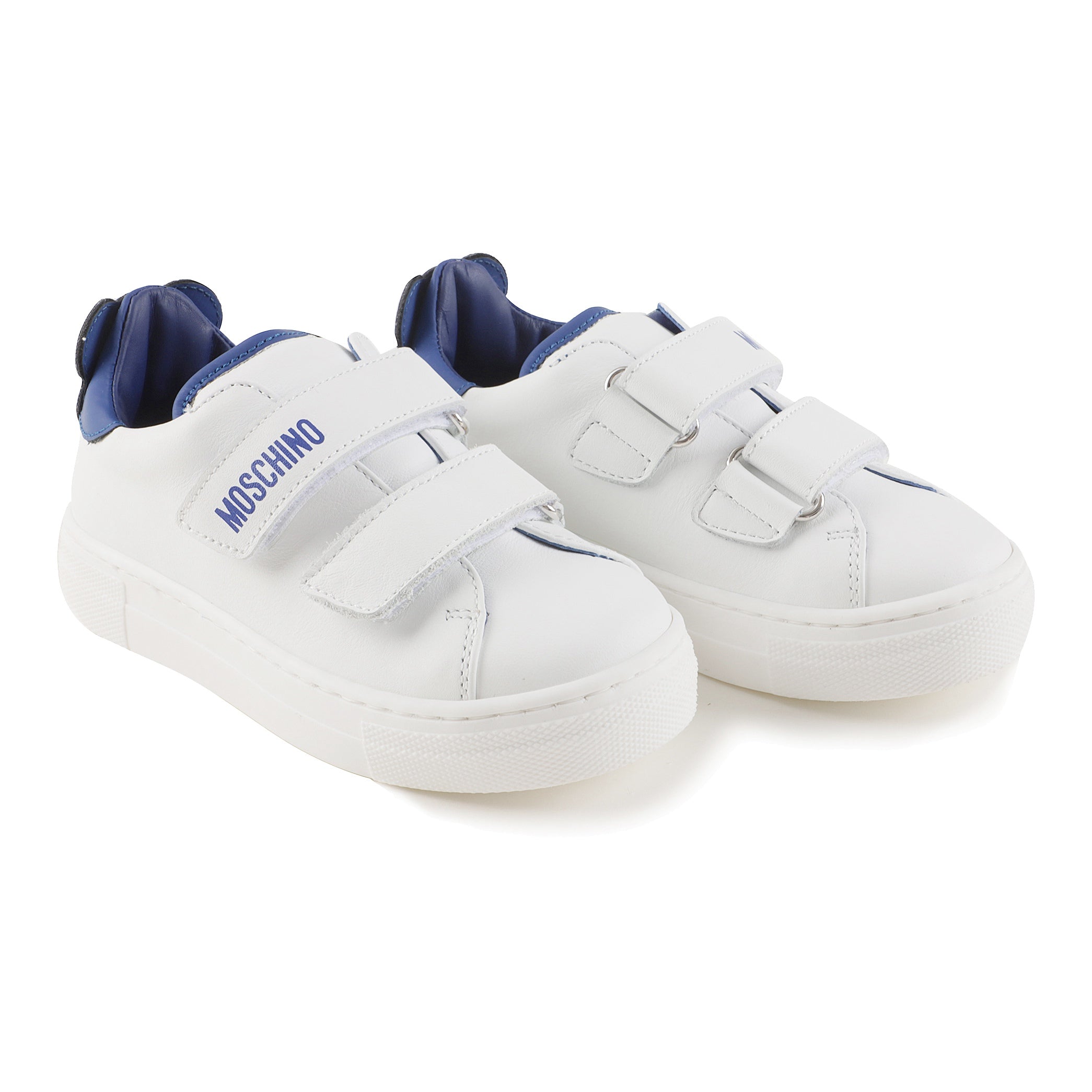 Boys White Logo Leather Shoes