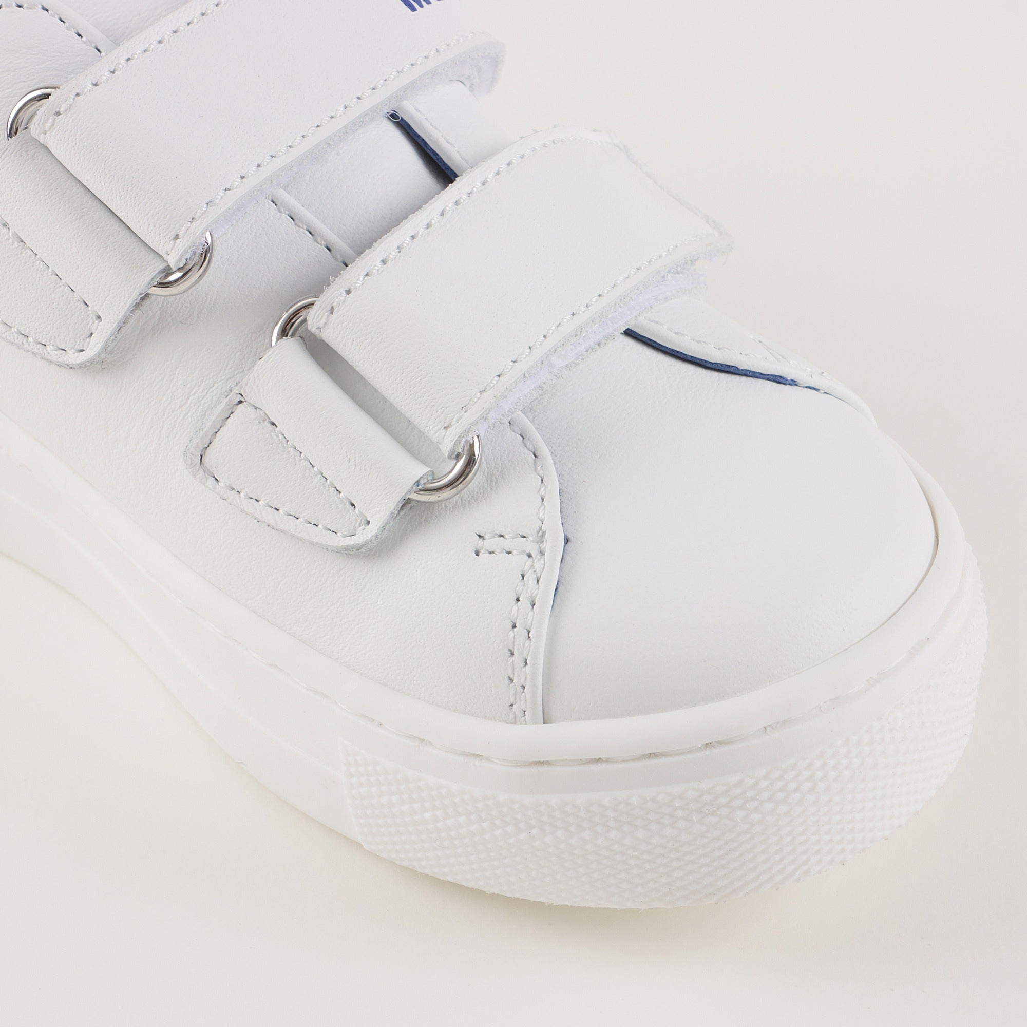 Boys White Logo Leather Shoes