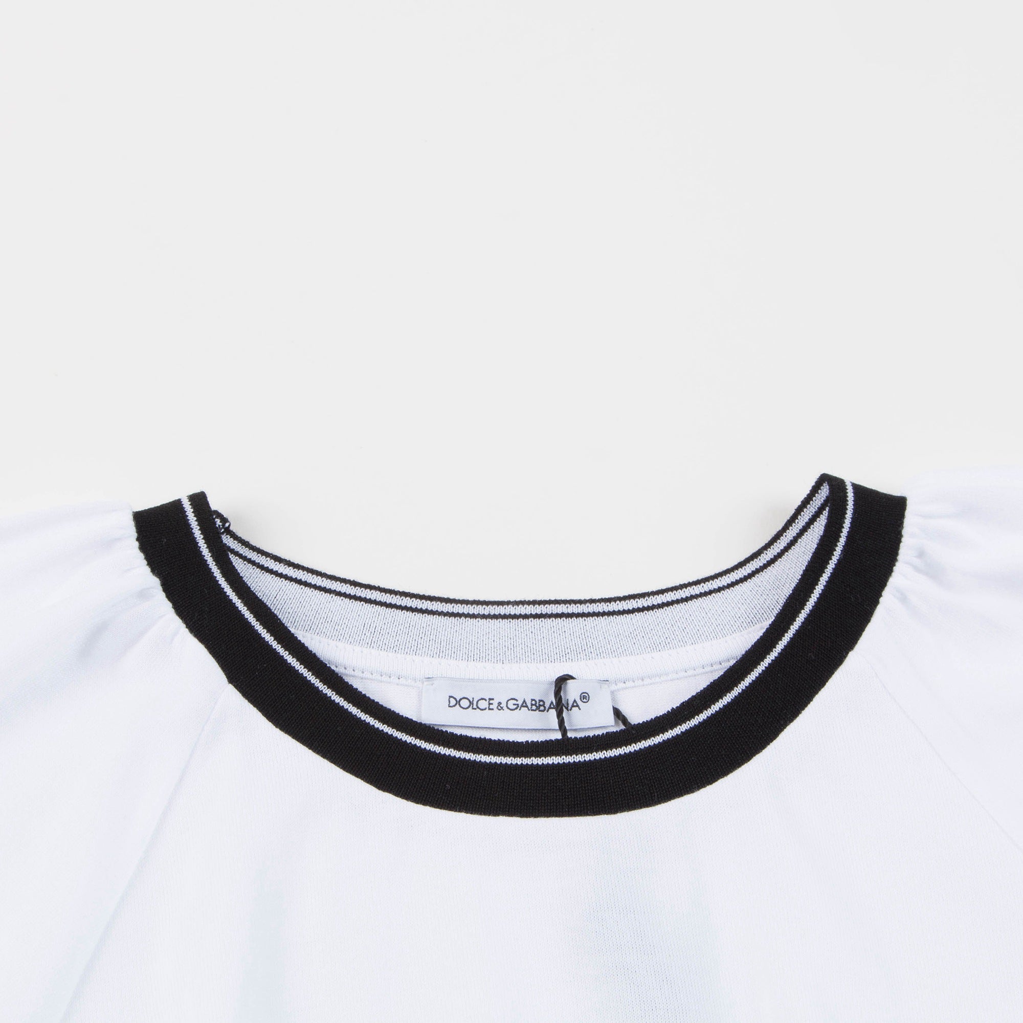 Girls White Logo Cotton T-shirt