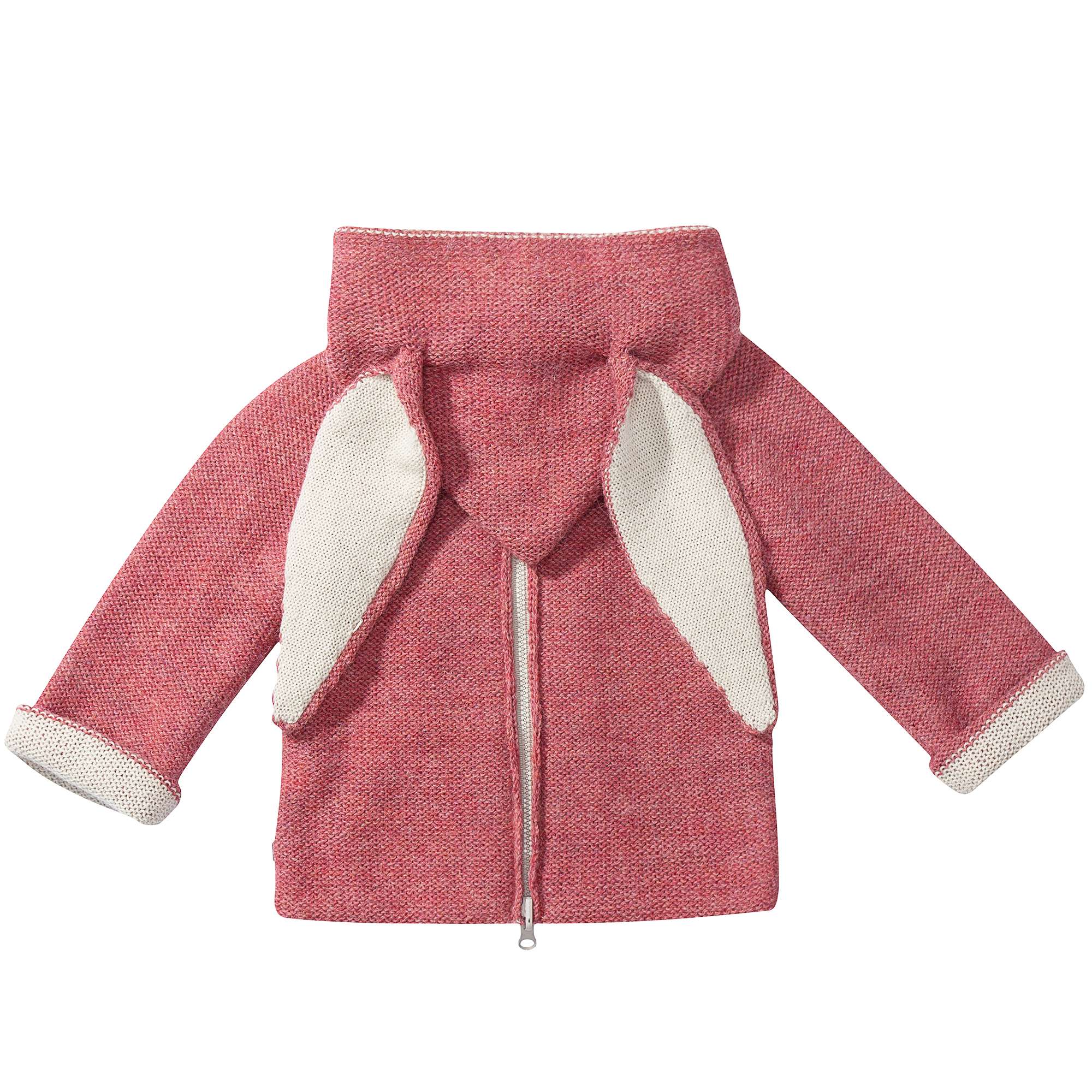 Baby Rose Pink Bunny Alpaca Hooded Sweater